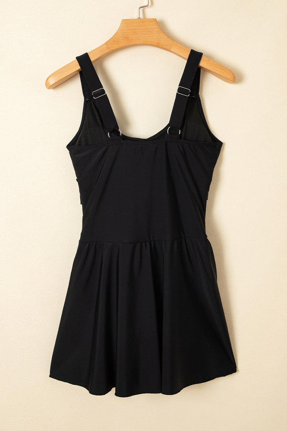 LivelyLooks Black Cutout Ruched Knot Slit One Piece Swim Dress S-2XL women's fashion