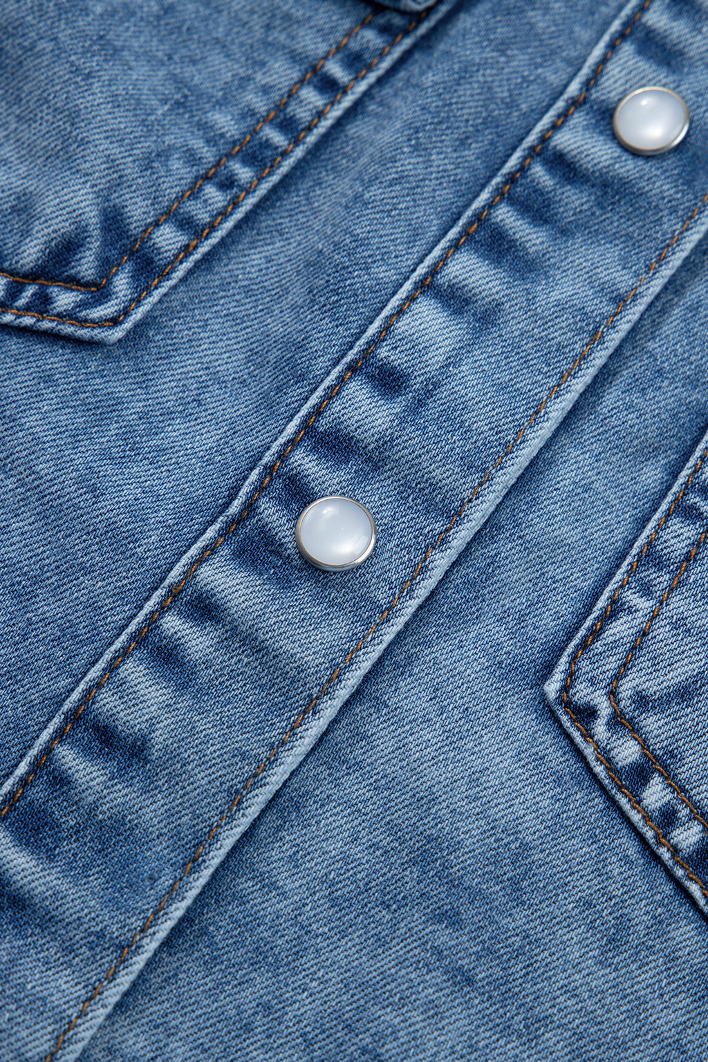Shop Dusk Blue Buttoned Front Collared Sleeveless Denim Vest at LivelyLooks