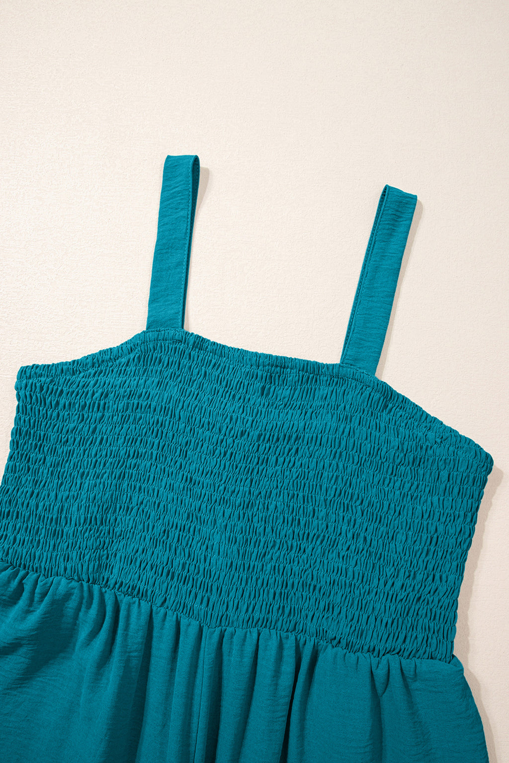 Shop Smocked Square Neck Sleeveless Jumpsuit with Pockets at LivelyLooks