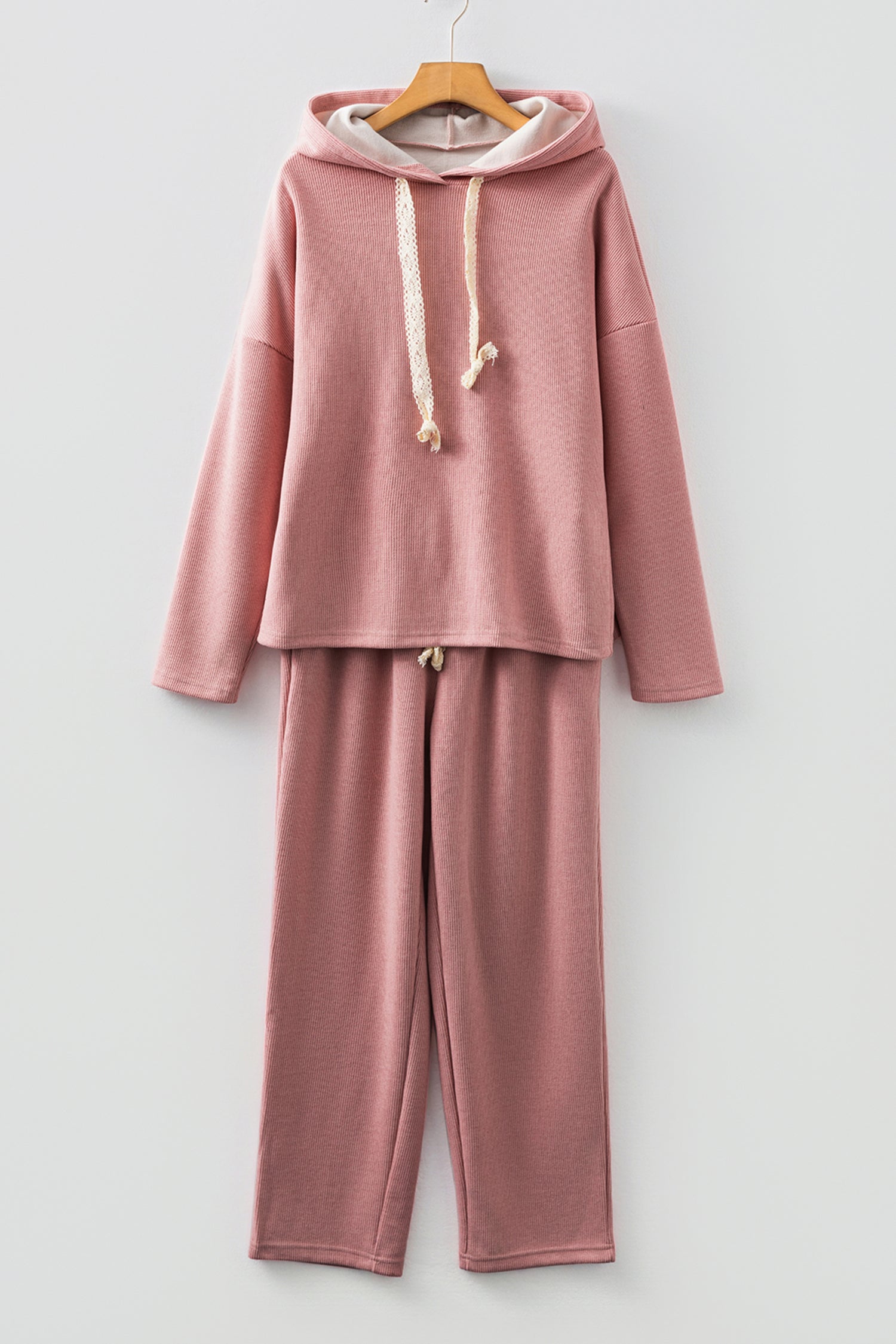 Leopard Drawstring Corduroy Co-ord Hoodie & High Waist Pants UK 8-22