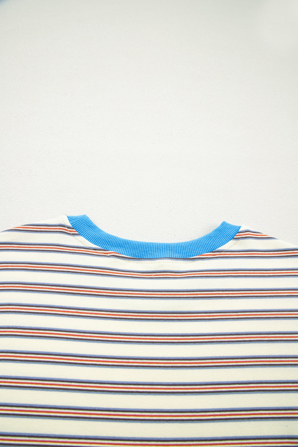 White Stripe Drop Shoulder Cuffed Sleeve Loose Tunic Mini Dress S-XL