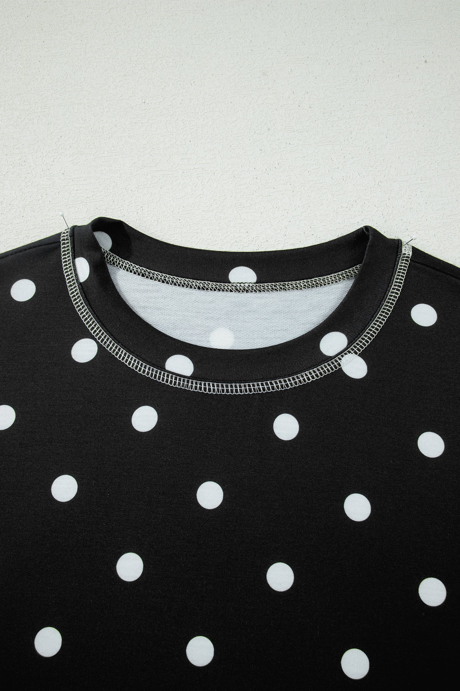 LivelyLooks White Polka Dot Exposed Seam Loose Tee & Drawstring Shorts Set S-XL women's fashion