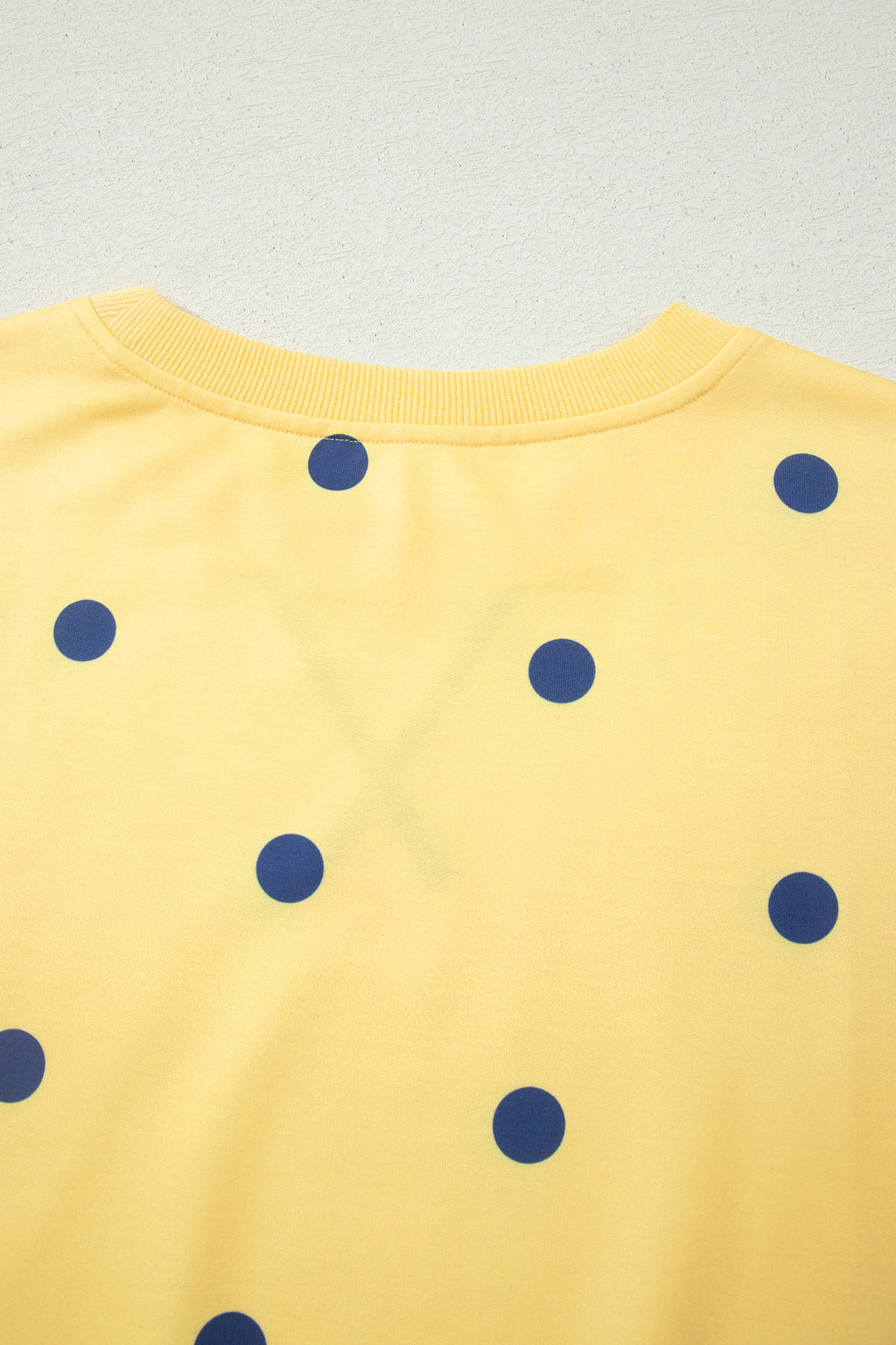 Women's Polka Dot Oversized Tee Crossed Seam Detail Yellow Sky Blue S-XL