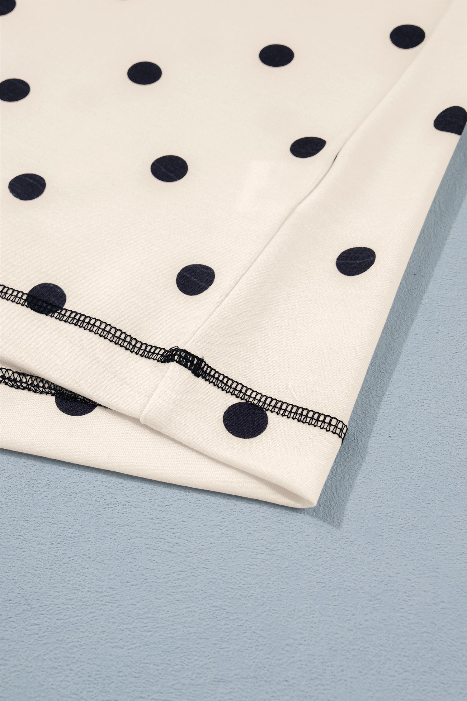 LivelyLooks White Polka Dot Exposed Seam Loose Tee & Drawstring Shorts Set S-XL women's fashion