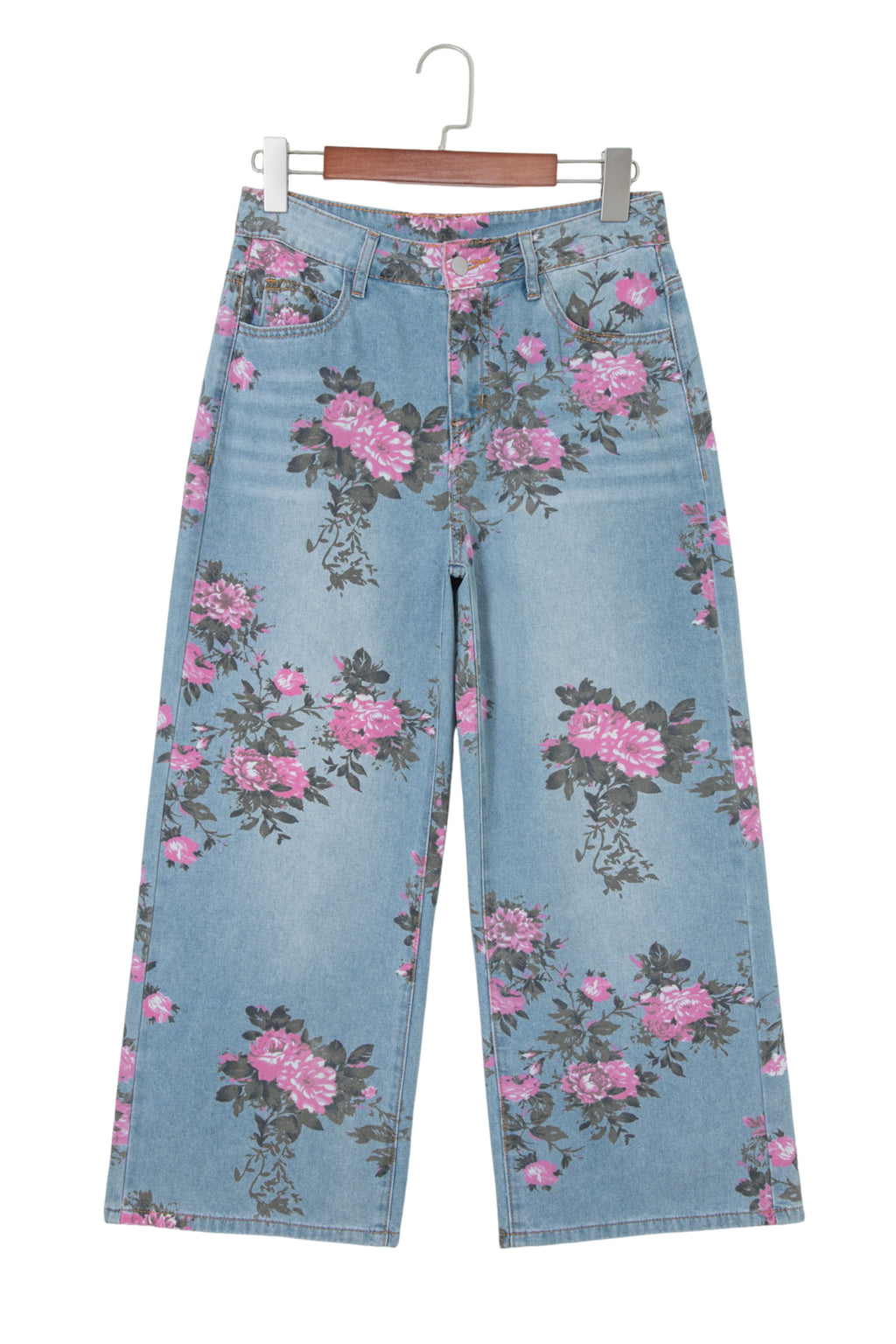 Shop Blue Garden Floral Print Bootcut Jeans | UK Sizes 6-18 at LivelyLooks