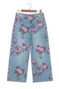 Shop Blue Garden Floral Print Bootcut Jeans | UK Sizes 6-18 at LivelyLooks
