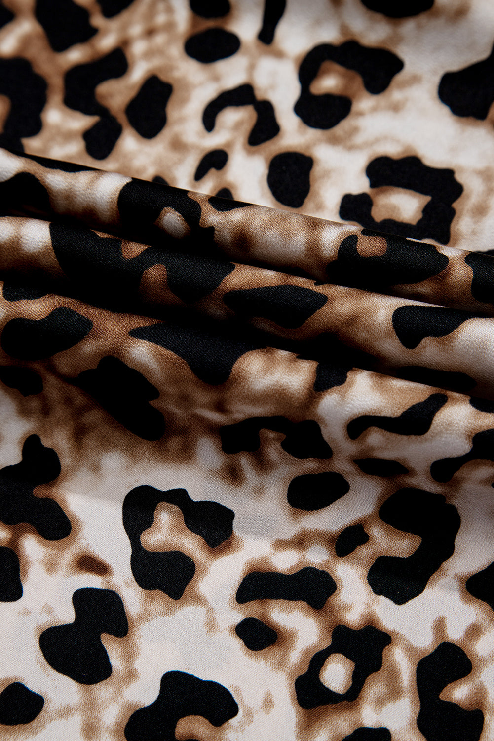 Women's Brown Leopard Print Bubble Sleeve Square Neck Maxi Dress at LivelyLooks