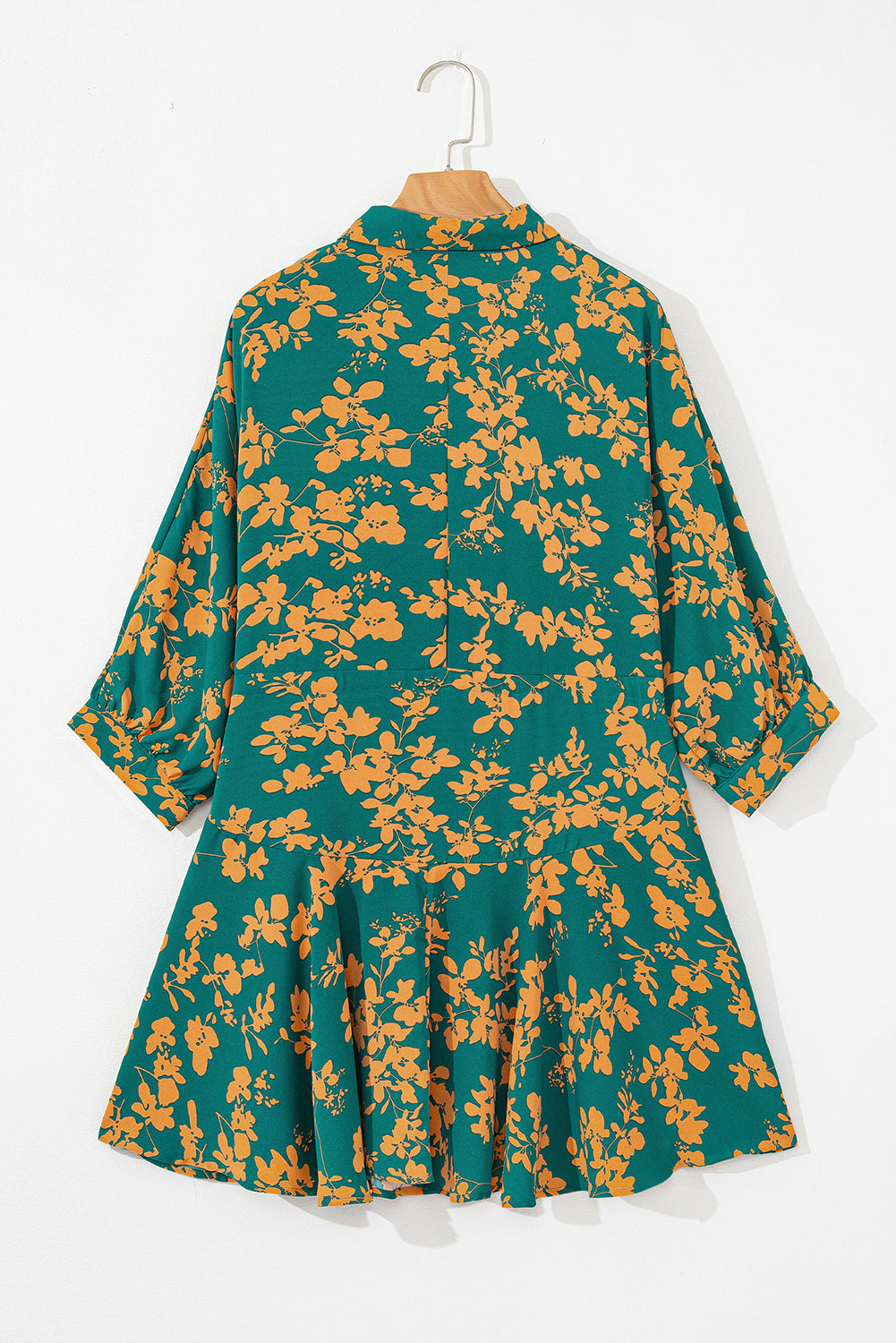Shop Women's Floral Print Drawstring Tunic Short Dress Green Pink S-XL at LivelyLooks