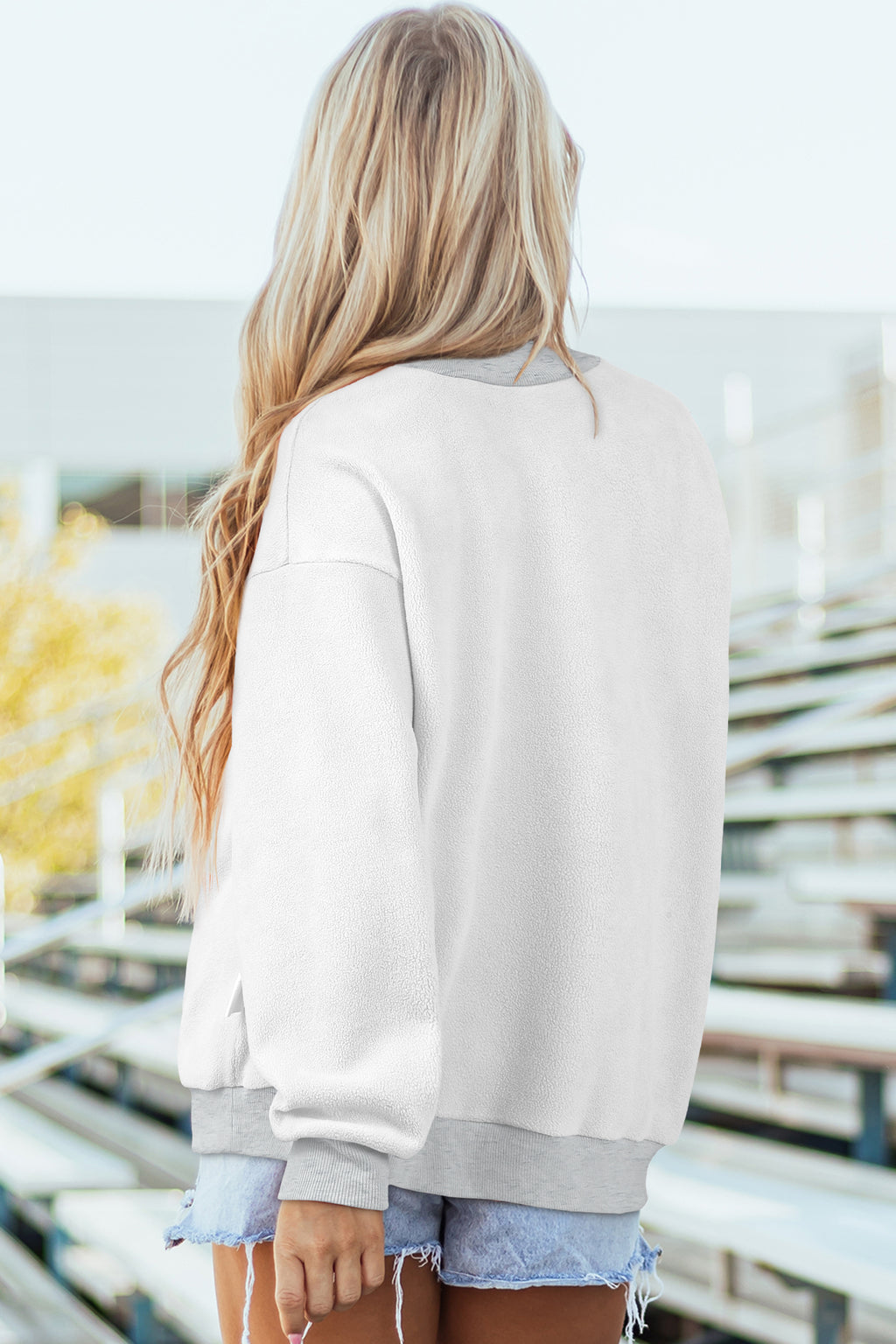Carrot Oversized Reversible Sweatshirt Drop Shoulder Mock Neck Women S-XL