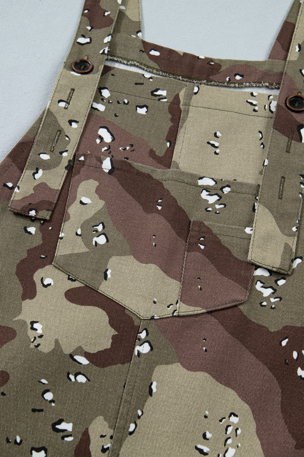 Women's Camo Leopard Denim Overall Cropped Jumpsuit | Green | S-XL at LivelyLooks