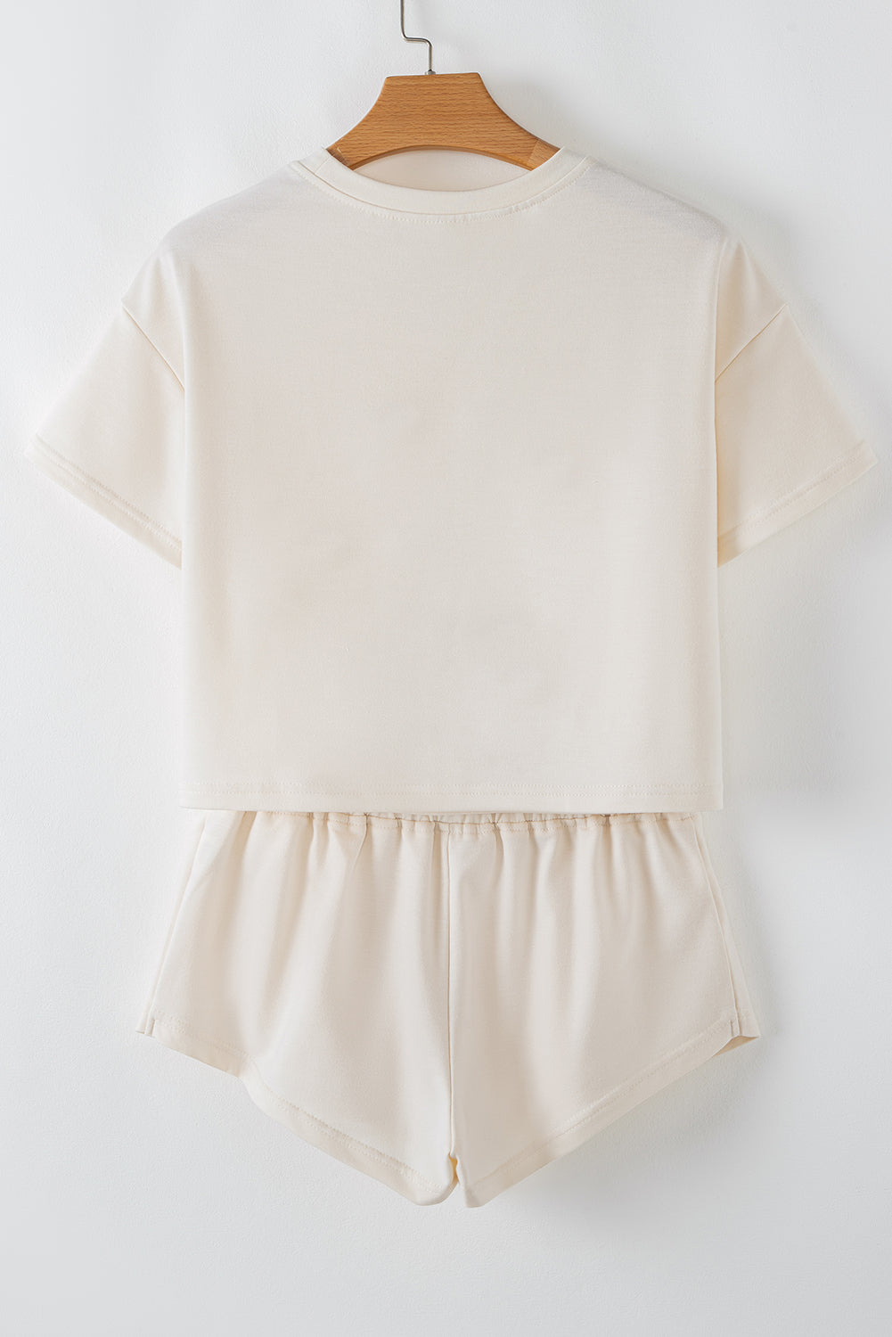 LivelyLooks Women's Cropped Tee & Ruffle High Waist Skort Set Beige S-XL women's fashion