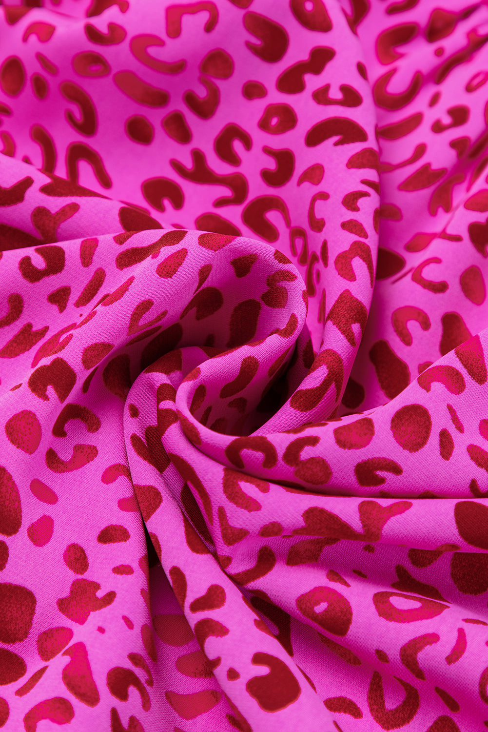 Women's Pink Leopard Print Ruffled Trim Tiered Maxi Dress Animal Pattern Casual Sundress at LivelyLooks
