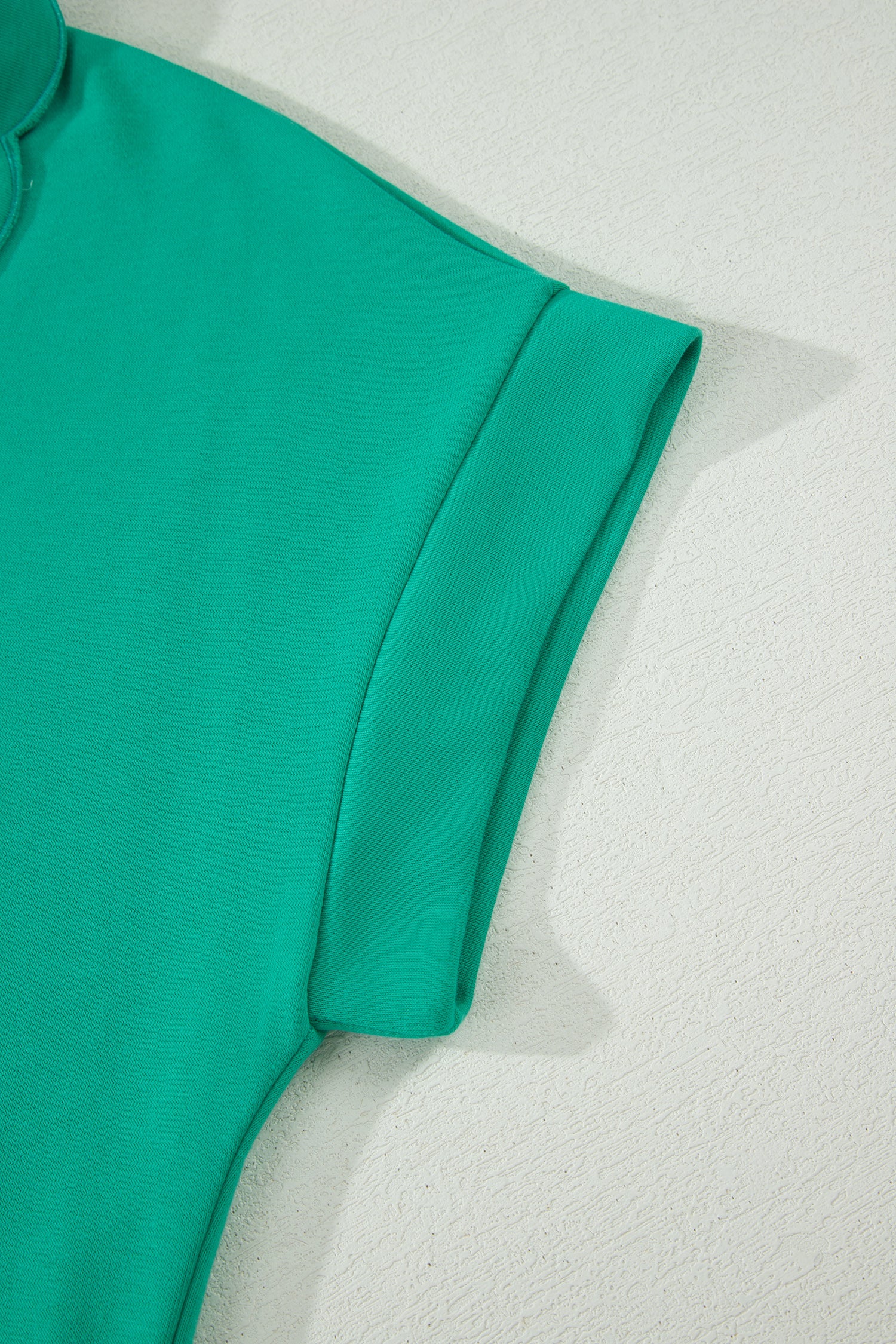 Women's Polo Collar Snap Button Scallop Hem Mini Dress | Beau Blue & Sea Green | UK 8-22 at LivelyLooks