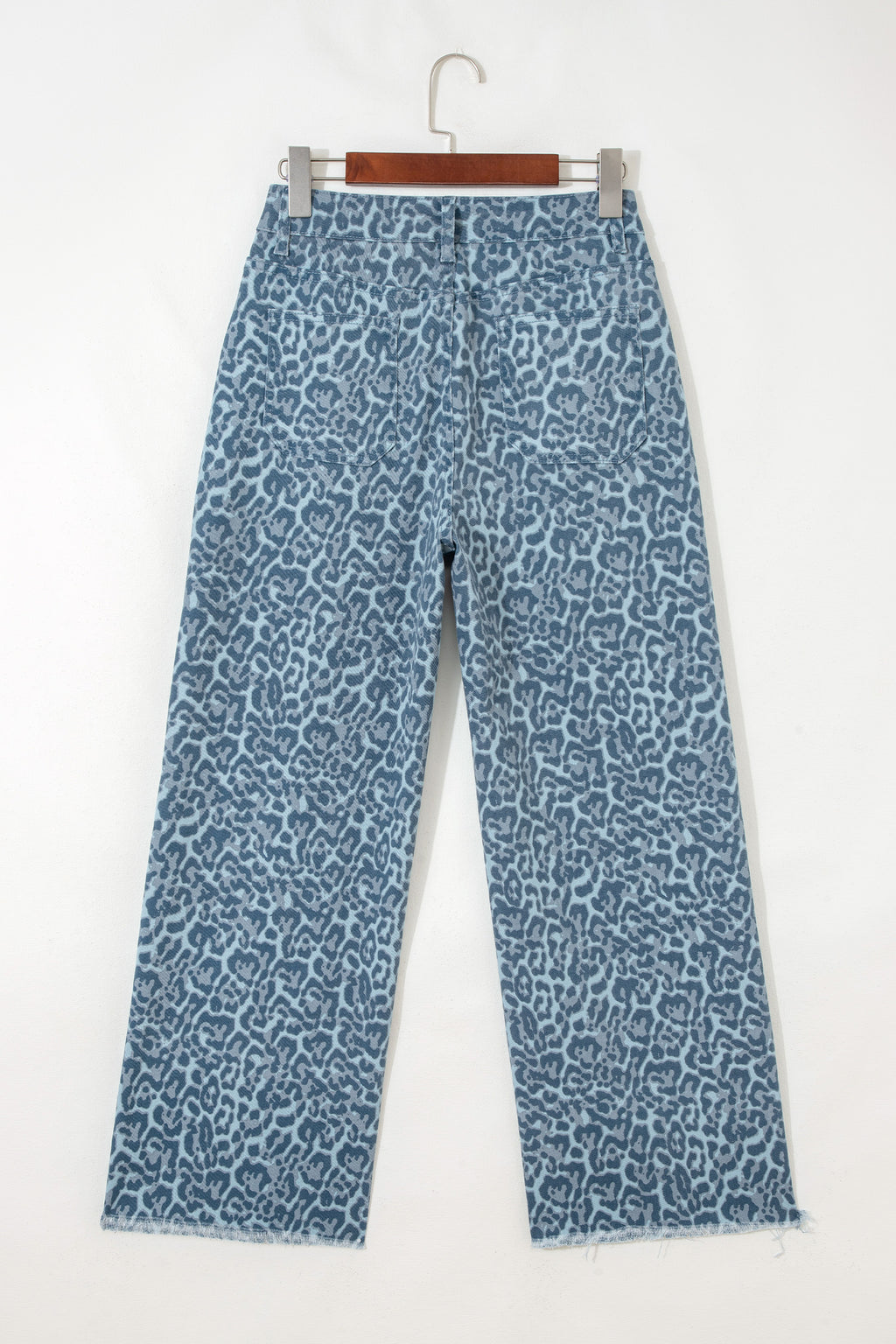 Women's Leopard Print Wide Leg High Waist Jeans | Brown, Grey, Blue & Pink at LivelyLooks