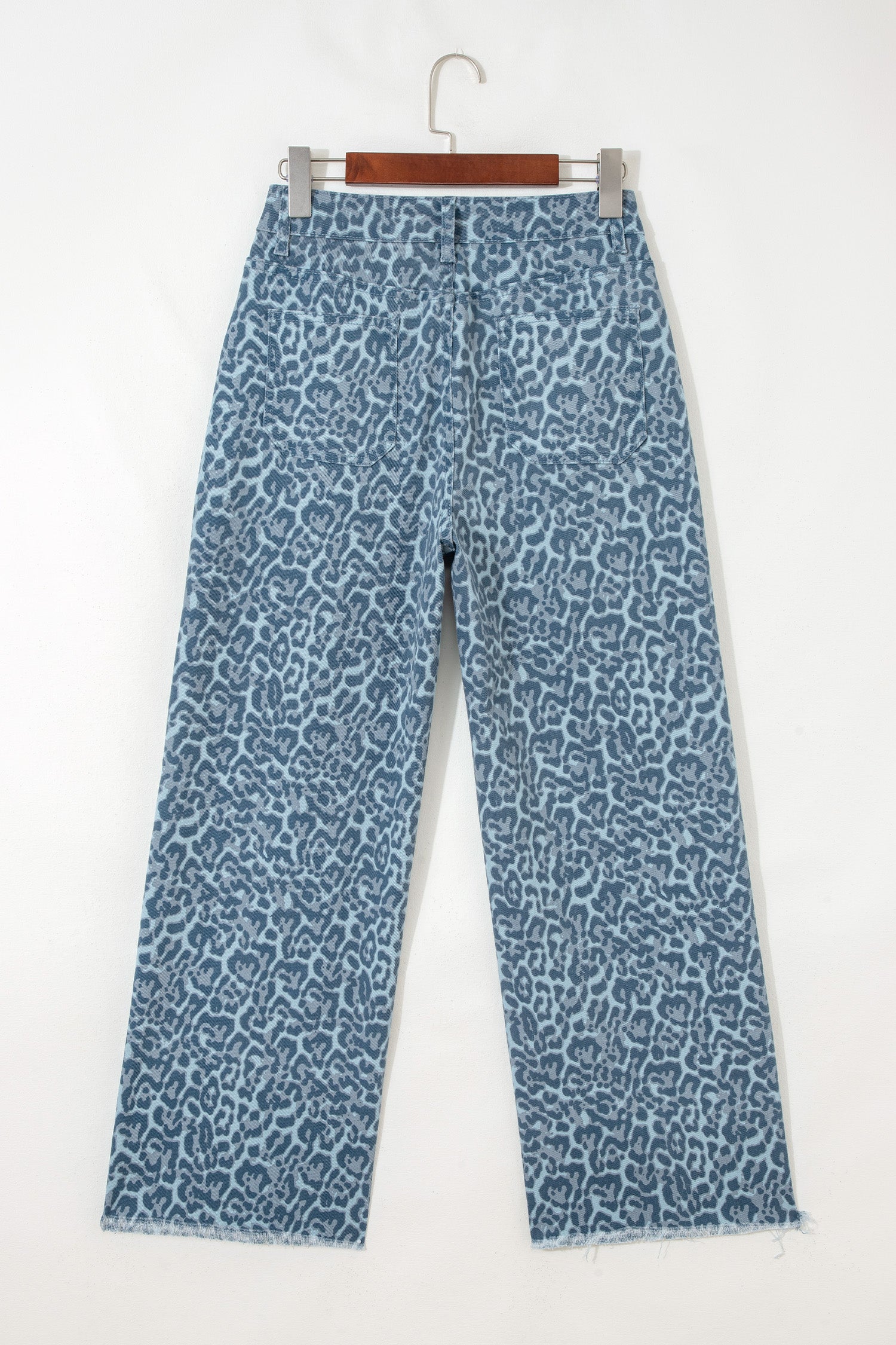 Women's Leopard Print Wide Leg High Waist Jeans | Brown, Grey, Blue & Pink at LivelyLooks