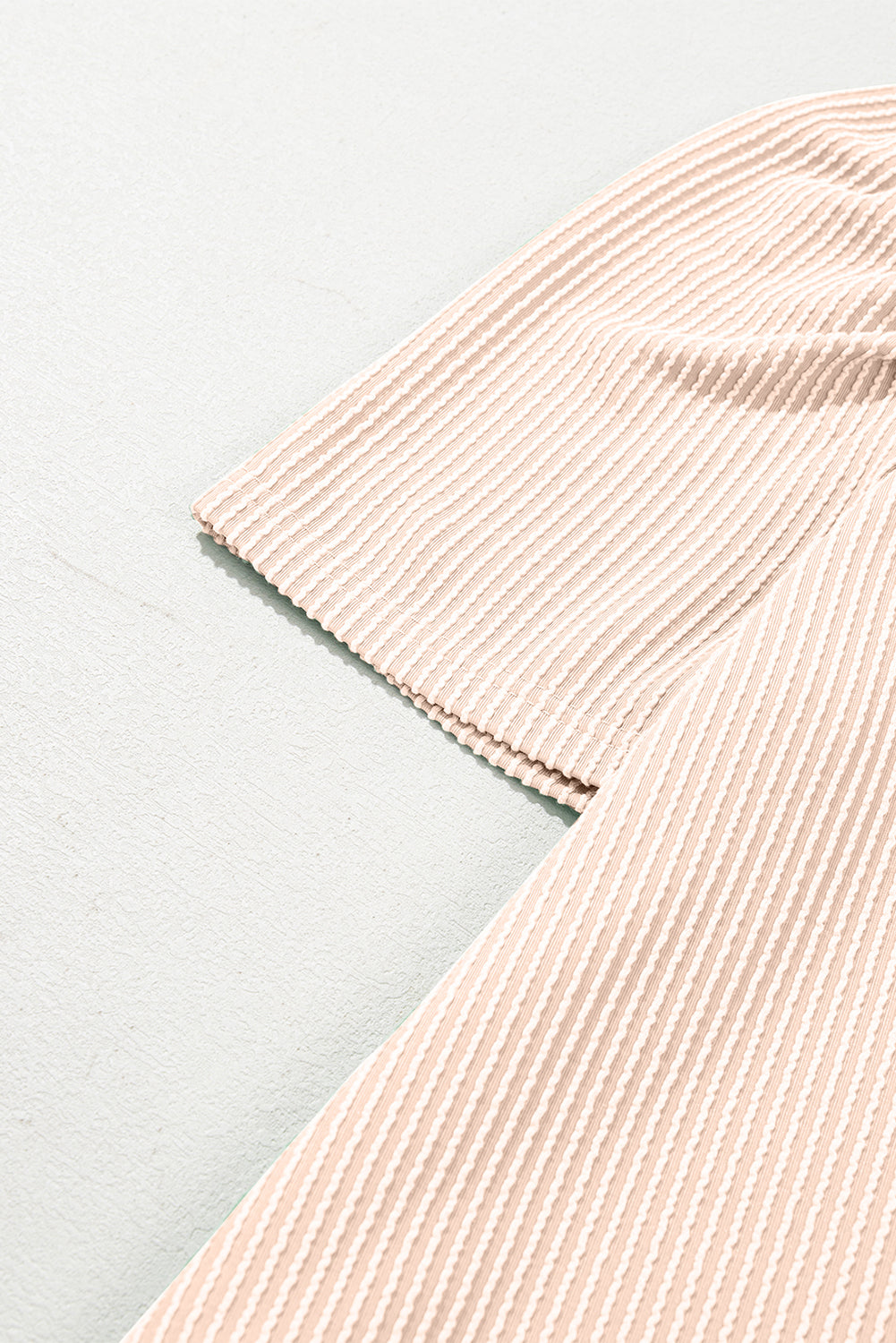 Corded Knit Crew Neck Puff Sleeve Shift Mini Dress S-XL