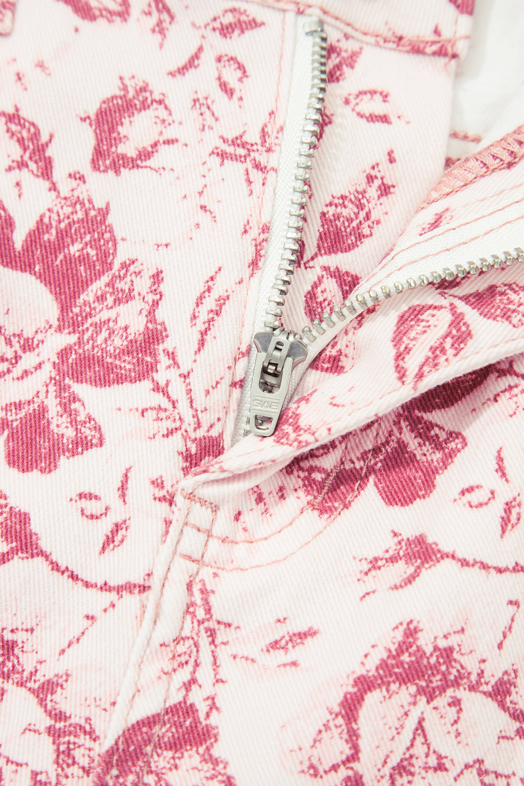 Pink Vintage Floral Print Wide Leg Denim Jeans | Sizes 4–16