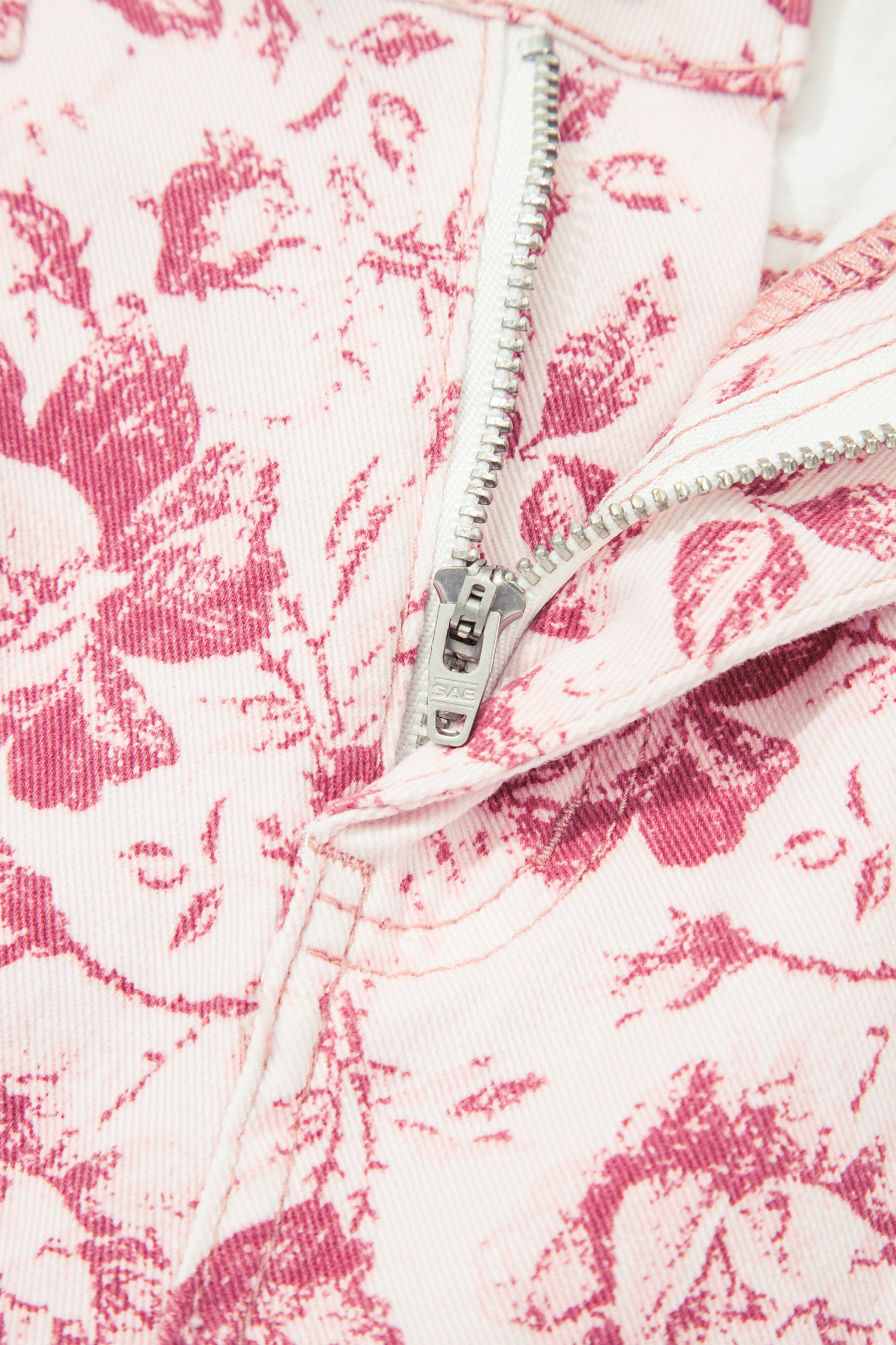 Pink Vintage Floral Print Wide Leg Denim Jeans | Sizes 4–16