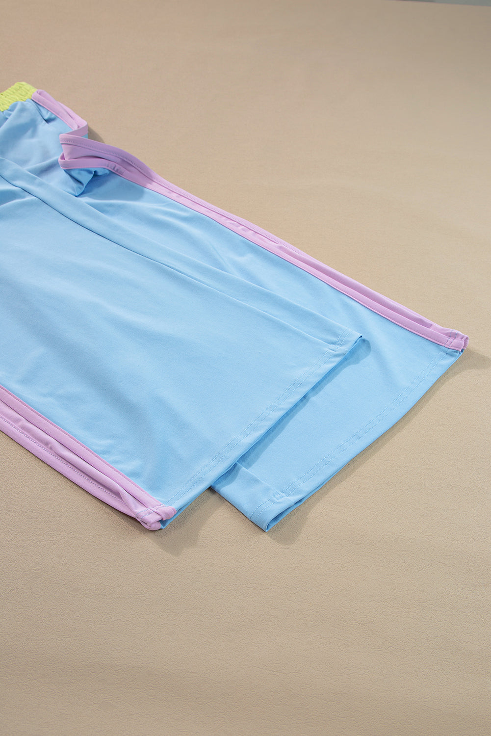 Colour Block Cap Sleeve Tee & Crop Wide Leg Trousers Set | 8 Colours