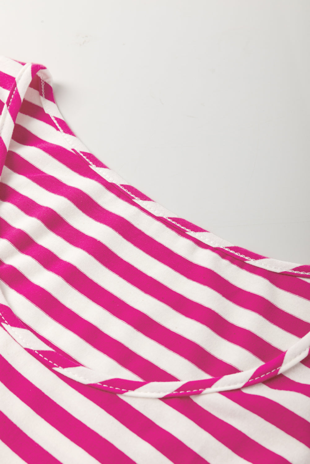 Women's Stripe U-Neck Sleeveless Loose Fit Mini Dress Pink Black Blue S-XL at LivelyLooks