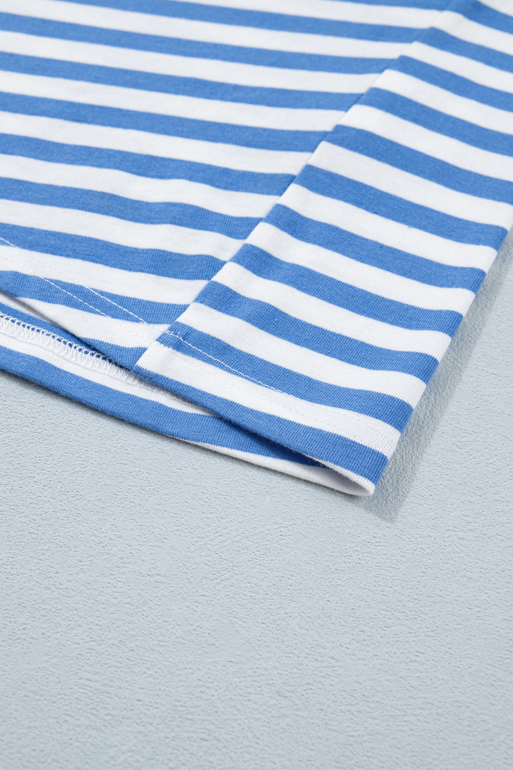 Women's Sky Blue Nautical Stripe Tie Waist Mini Dress at LivelyLooks