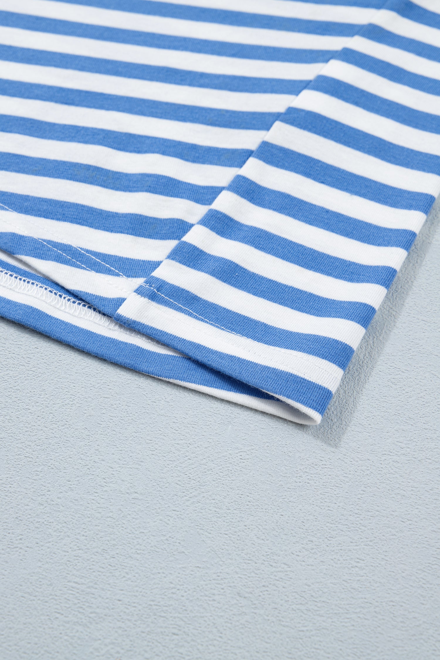Women's Sky Blue Nautical Stripe Tie Waist Mini Dress at LivelyLooks
