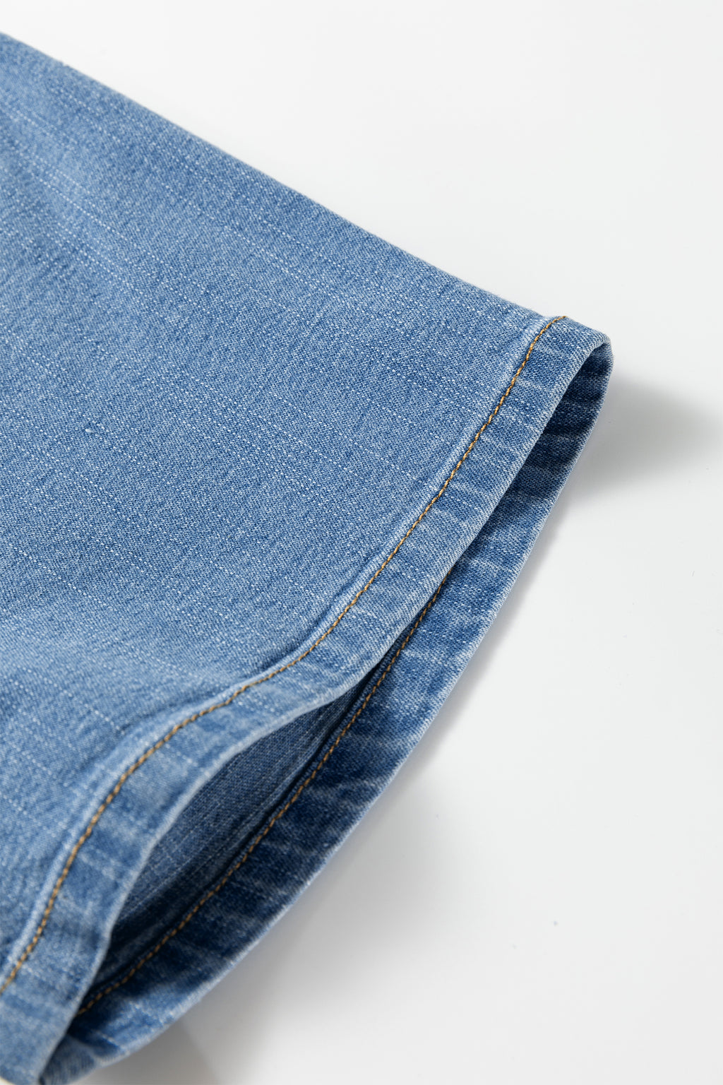 Blue Denim Elastic Waist Short Sleeve Mini Dress S-XL