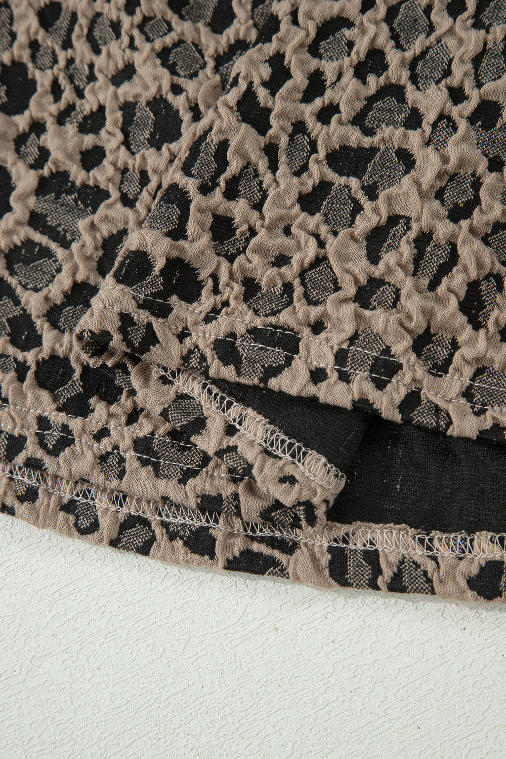 Women's Khaki Leopard Textured Sleeveless Mini Dress with Pockets at LivelyLooks