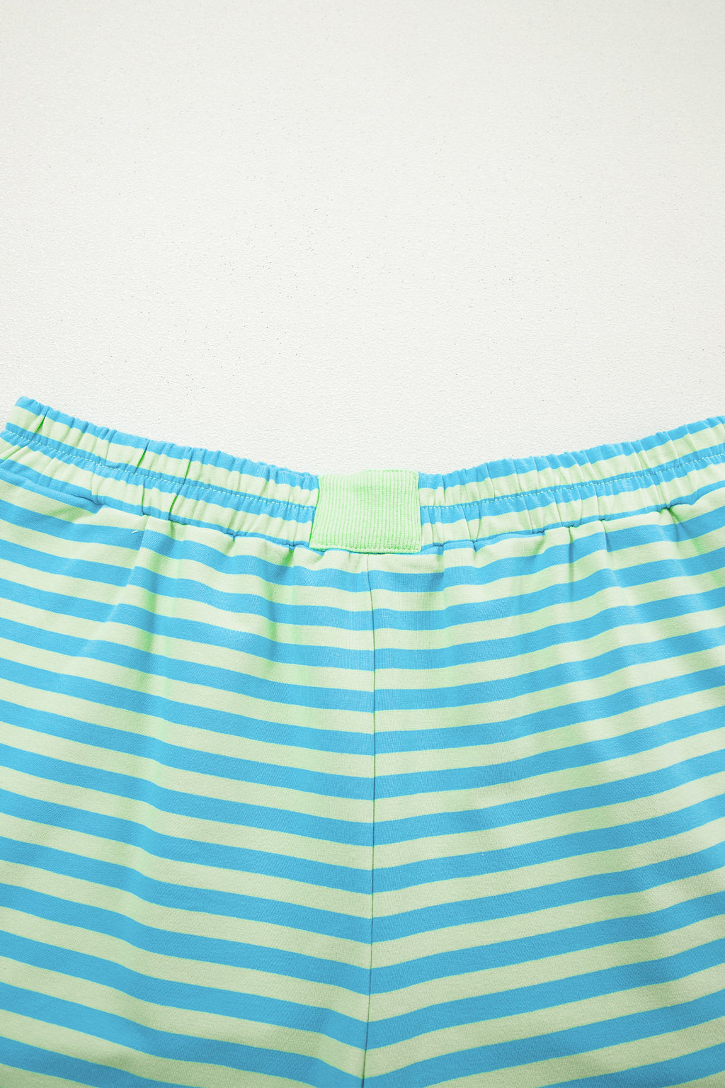 Stripe Colour Block Long Sleeve Pullover & Shorts Set | Pink, Yellow & Green Stripe