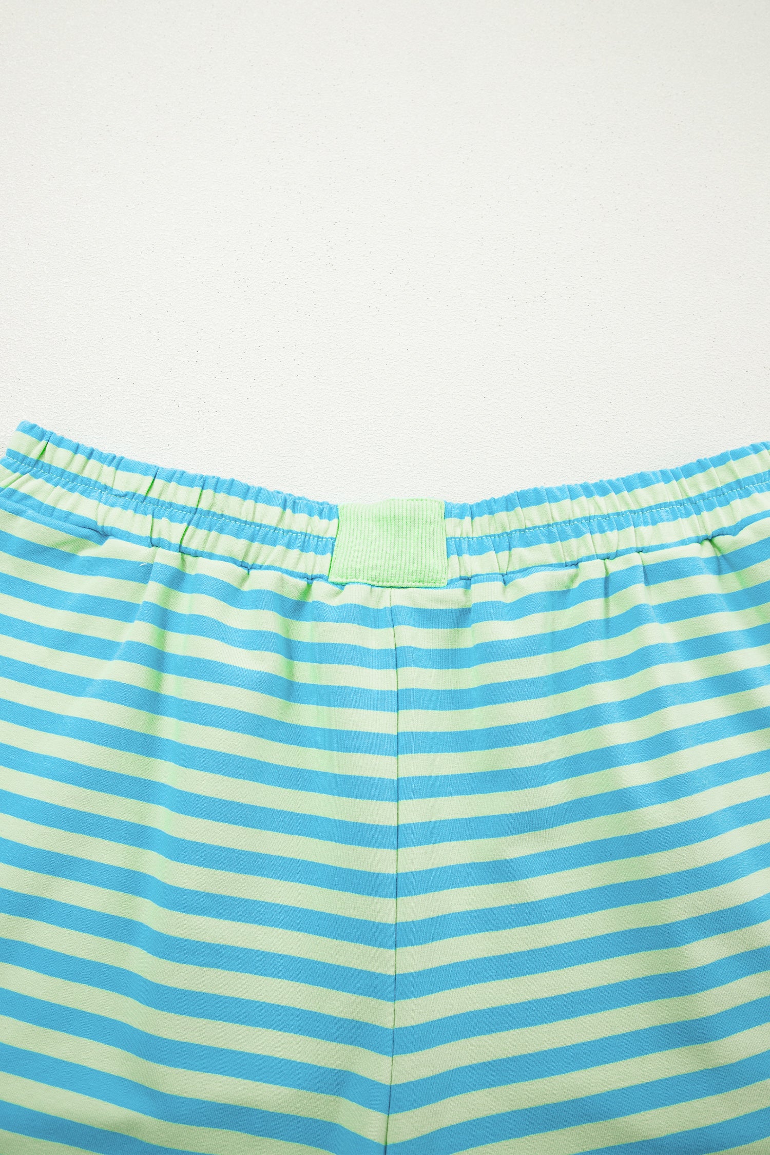 Stripe Colour Block Long Sleeve Pullover & Shorts Set | Pink, Yellow & Green Stripe