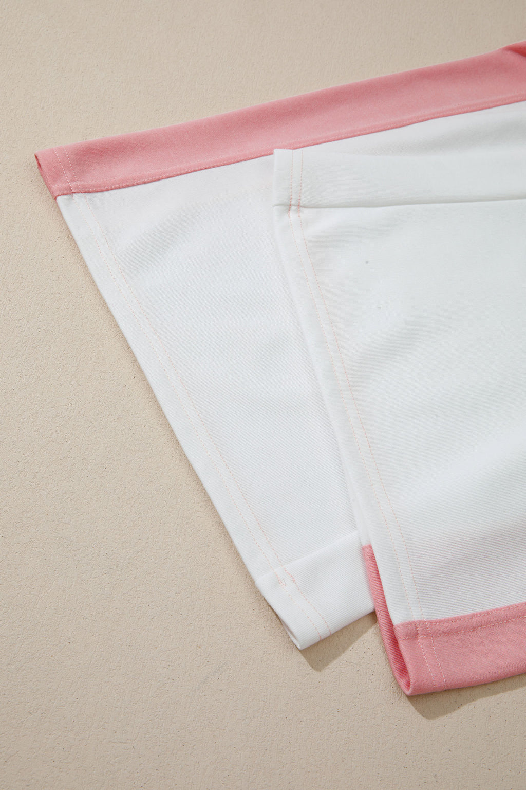 White Two-Tone Colour Block Patchwork Tee & Drawstring Loose Pant Set | UK 8–22
