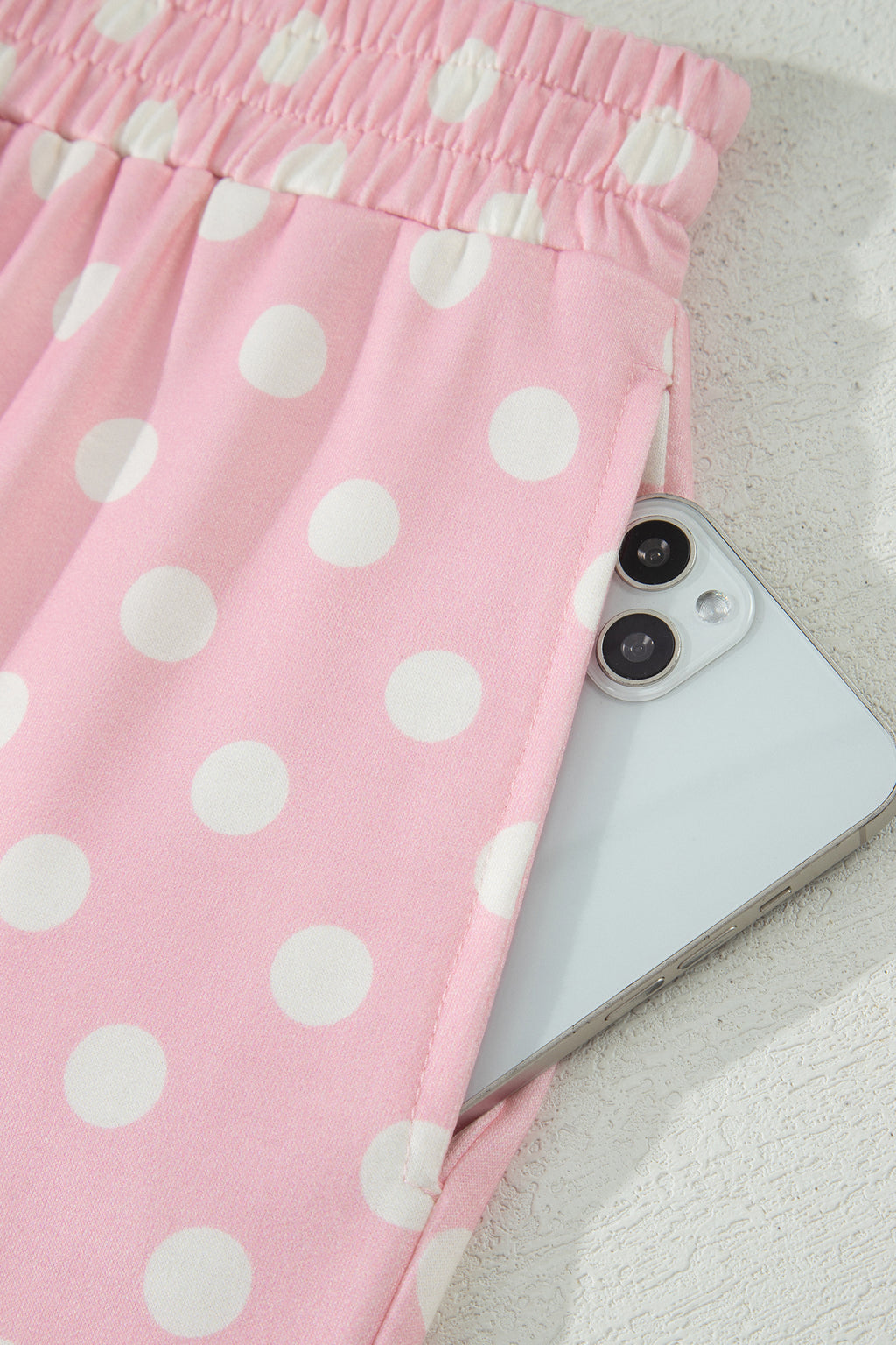 Shop Pink Polka Dot Mock Neck Short Sleeve Top & Shift Pant Co-ord Set S-XL at LivelyLooks