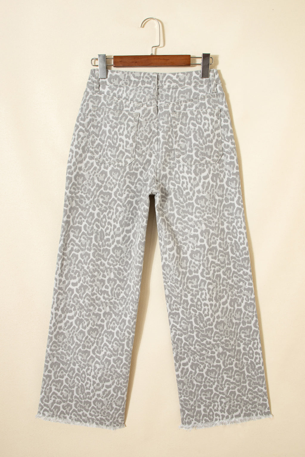 Women's Leopard Print Wide Leg High Waist Jeans | Brown, Grey, Blue & Pink at LivelyLooks