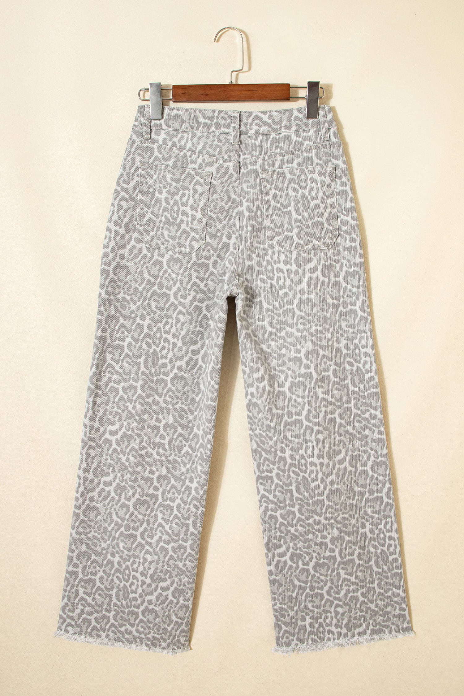 Women's Leopard Print Wide Leg High Waist Jeans | Brown, Grey, Blue & Pink at LivelyLooks