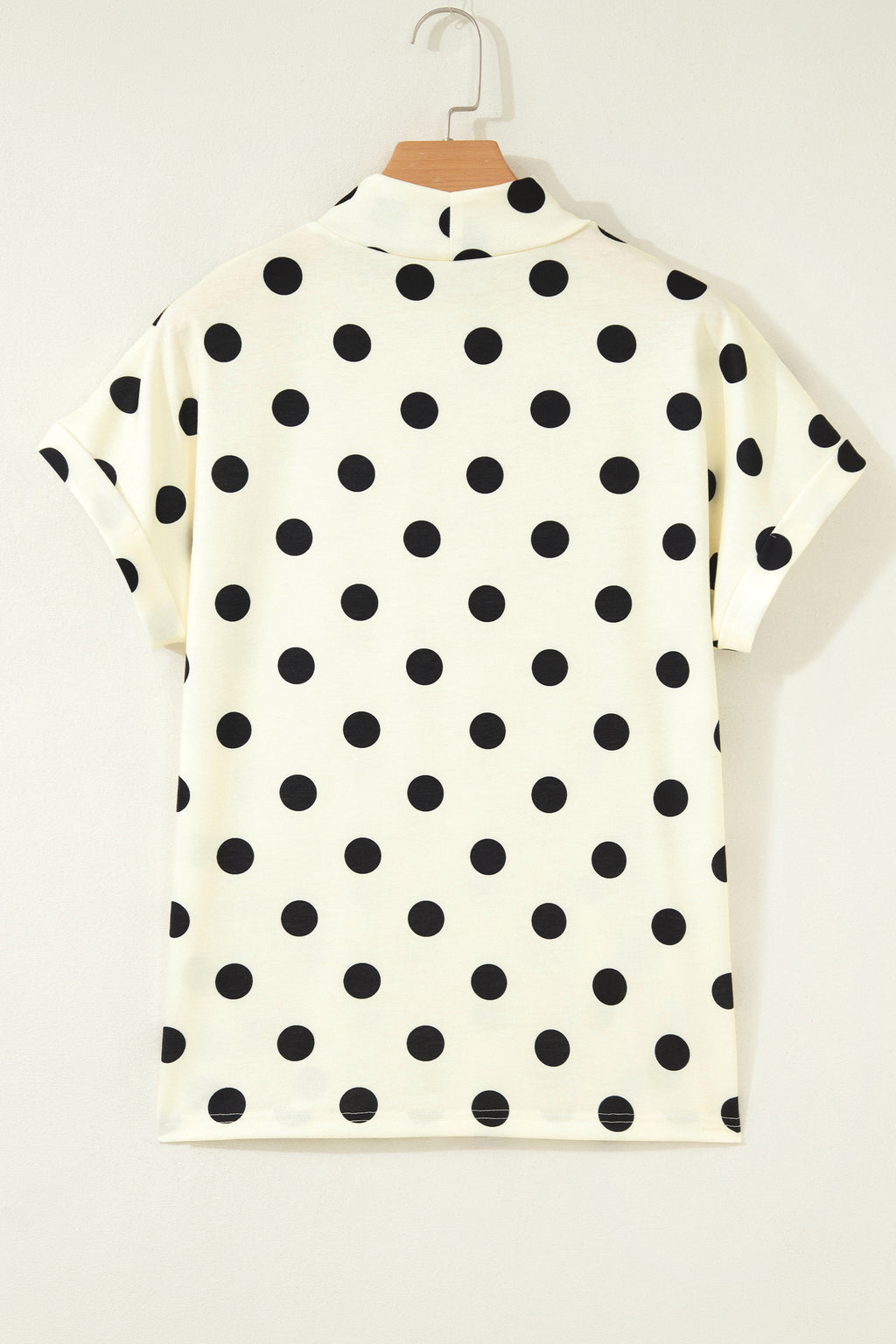 Beige Polka Dot High Neck Dolman Tunic Top | Sizes 8-22