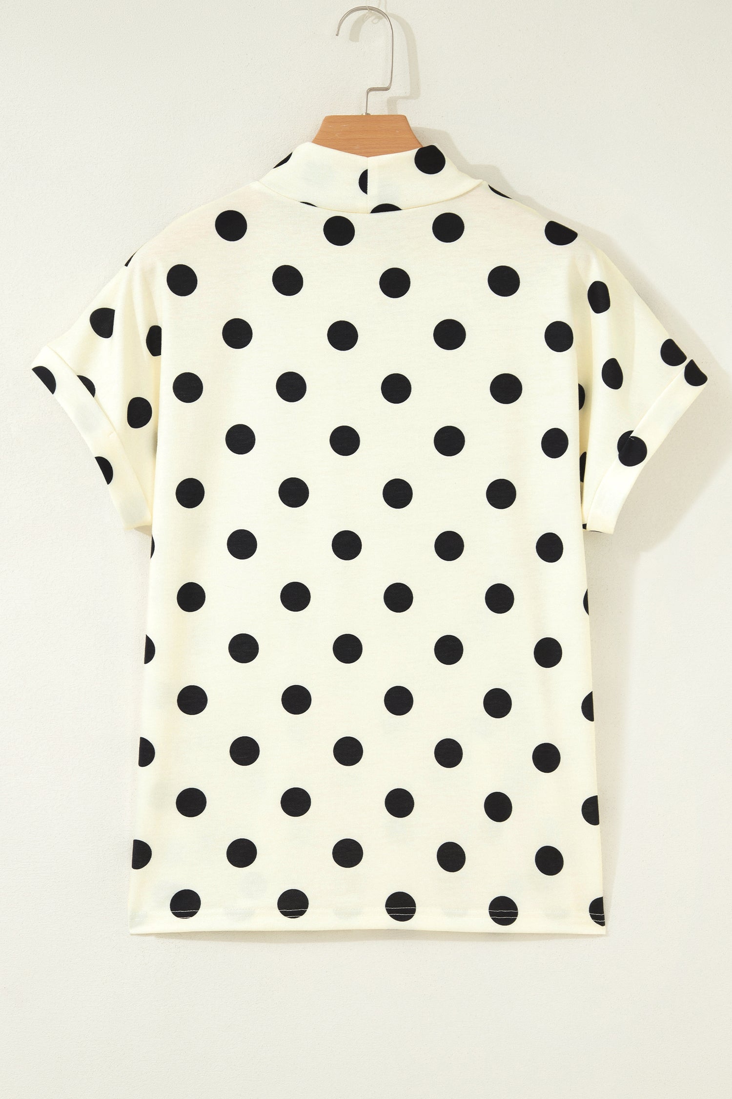 Beige Polka Dot High Neck Dolman Tunic Top | Sizes 8-22