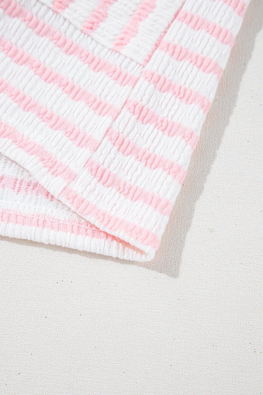 Shop Stripe Knitted Short Sleeve Top & Drawstring Shorts Co-ord S-3XL at LivelyLooks