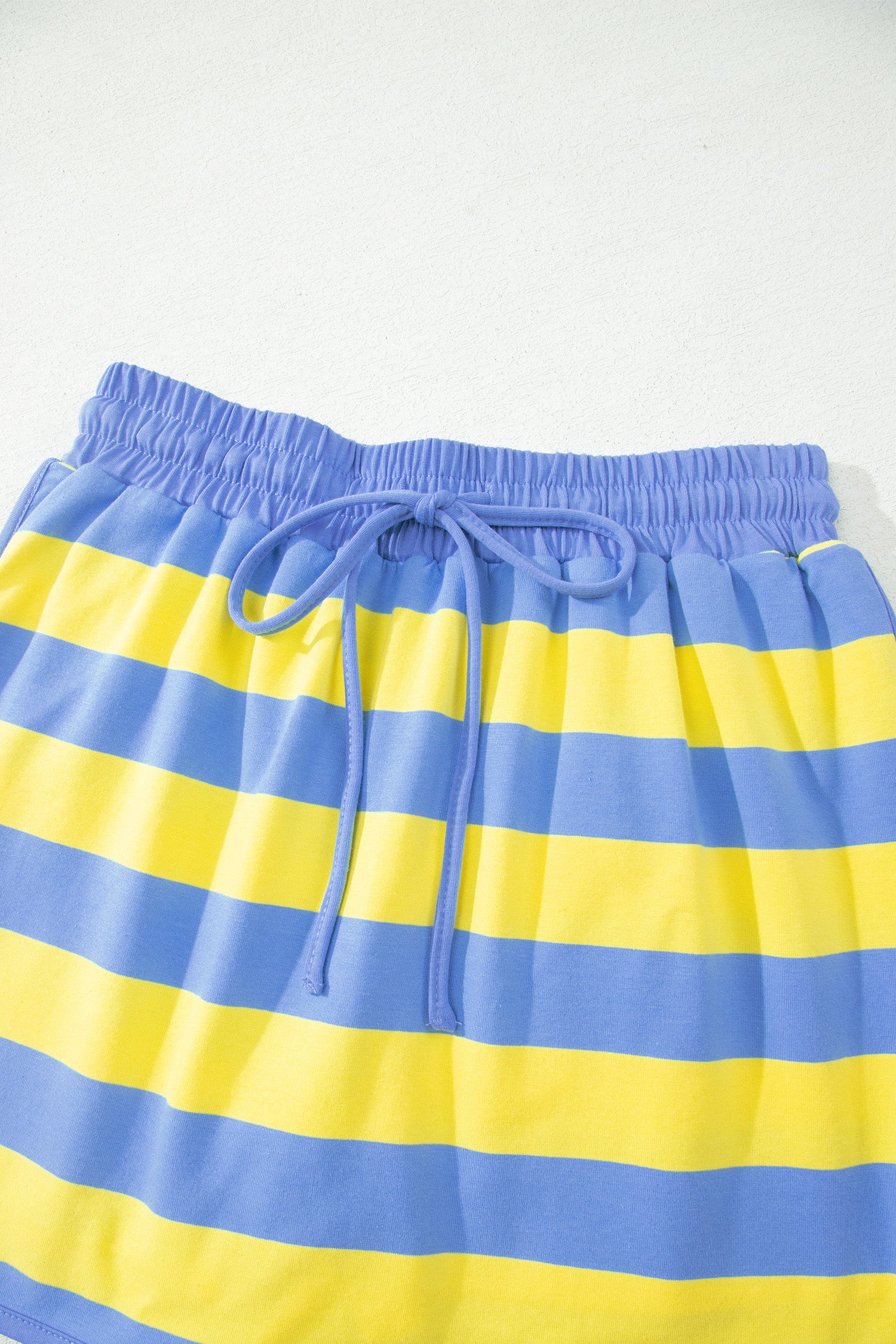 Striped Dolman Tee & Drawstring Skort Set – Pink, Rose & Yellow