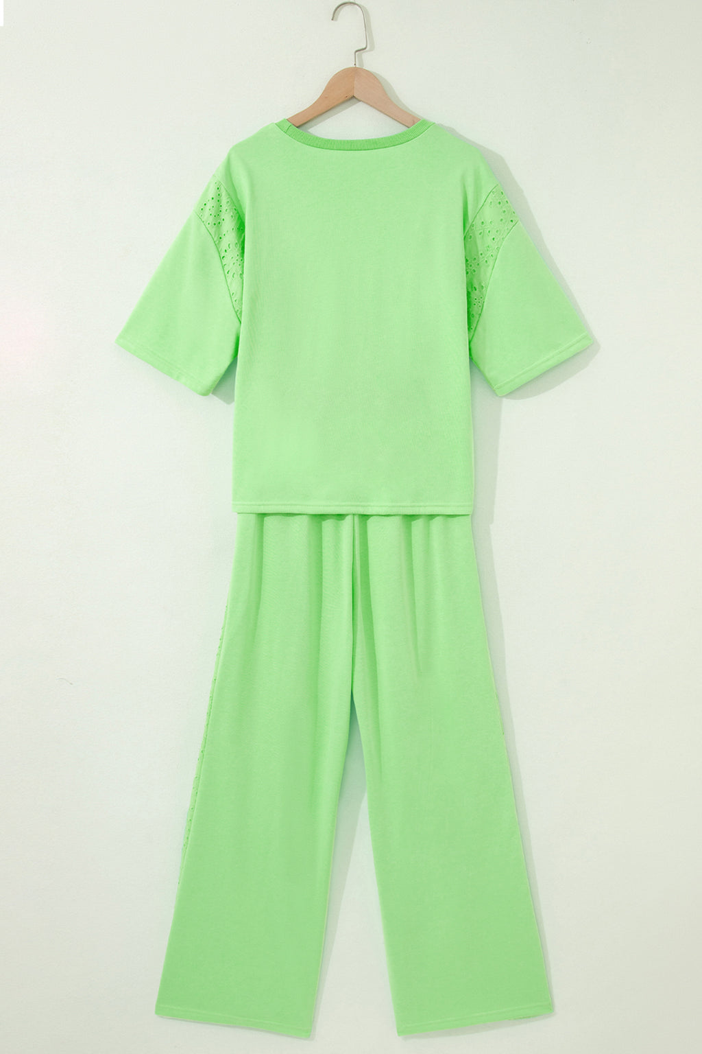 Lace Patchwork Half Sleeve Top & Wide Leg Trousers Set | 3 Colours | Sizes 8-22