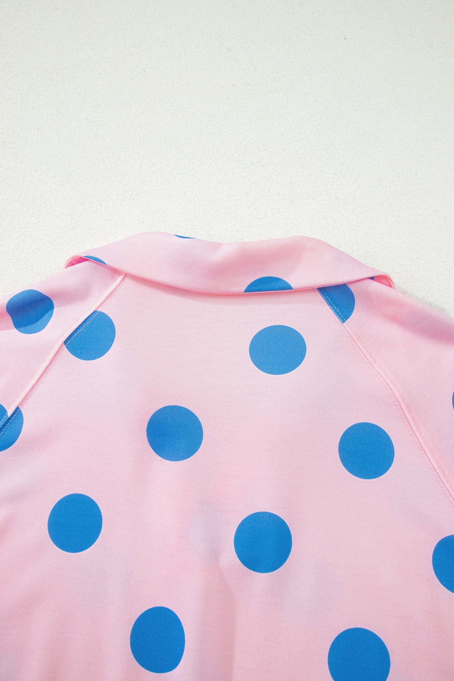 Polka Dot V-Neck Tee & Shorts Co-ord Set | Green, Pink & Beige S-XL