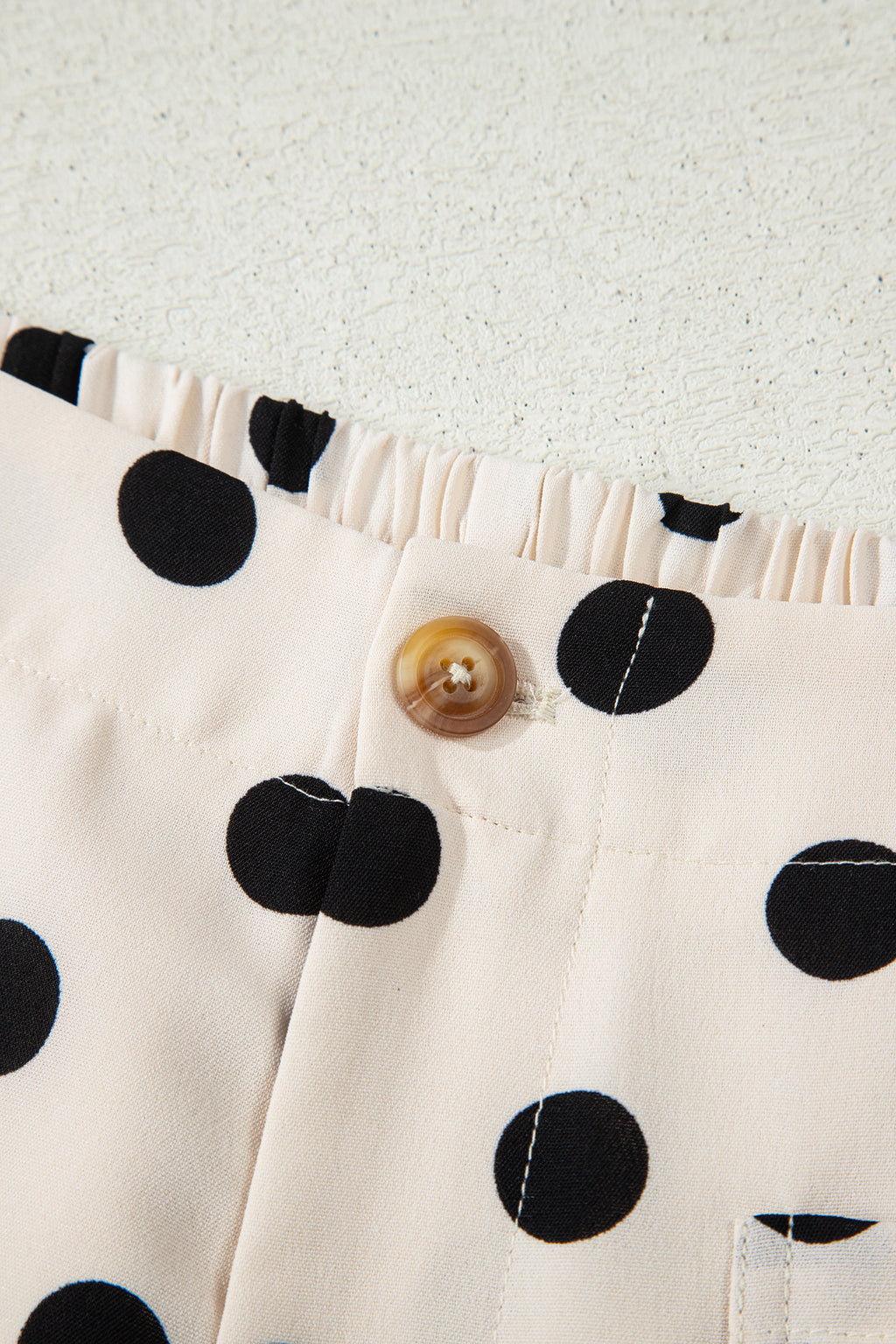 Shop Polka Dot Patched Pocket Mid-Rise Straight Leg Trousers S-XL at LivelyLooks