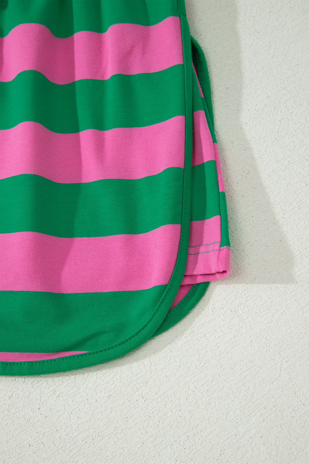 Striped Dolman Tee & Drawstring Skort Set – Pink, Rose & Yellow