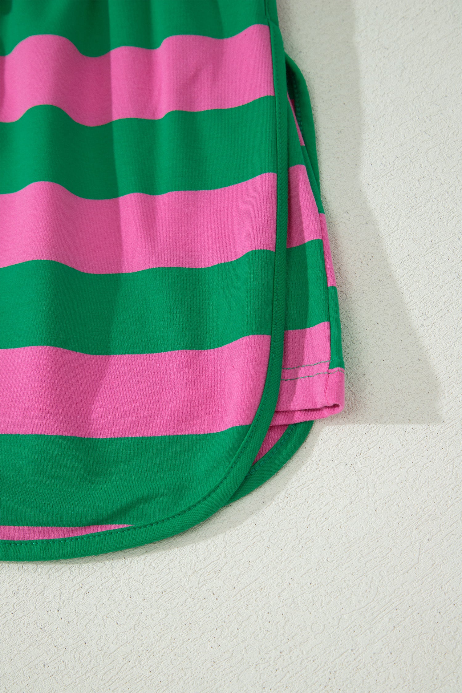 Striped Dolman Tee & Drawstring Skort Set – Pink, Rose & Yellow