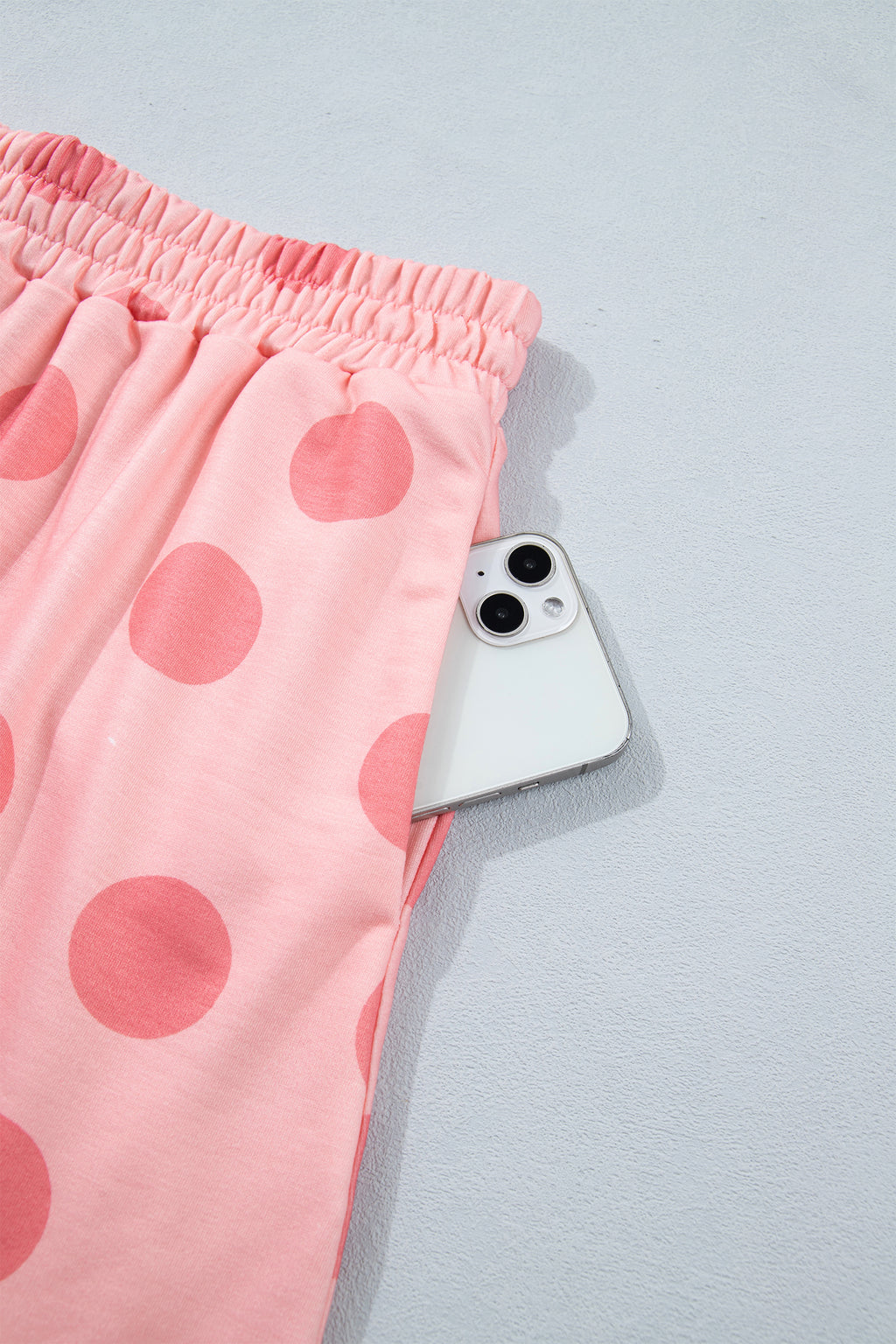 Polka Dot Short Sleeve Top & Casual Skort 2pcs Outfit | White, Pink & Sky Blue