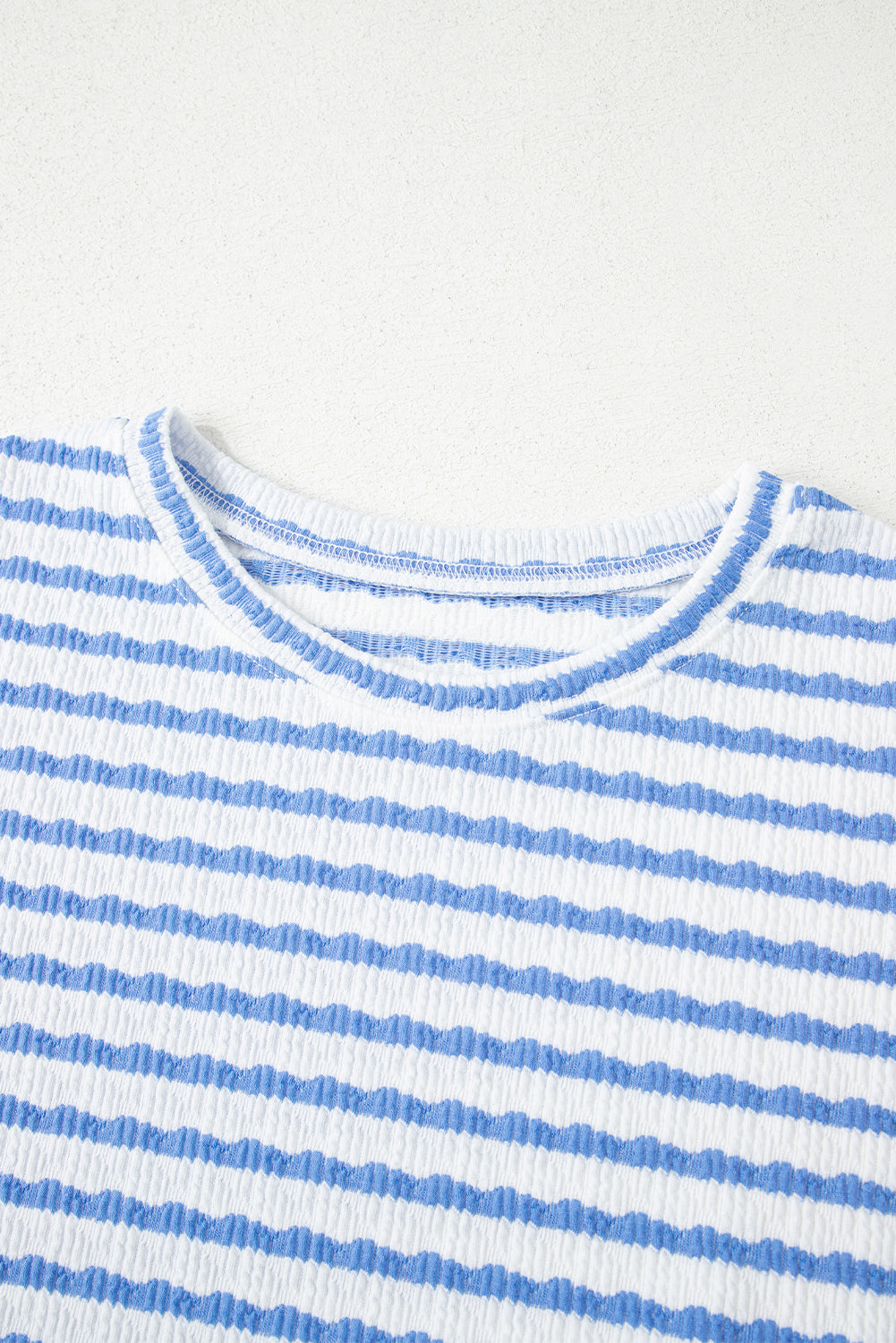 Women's Stripe Knitted Short Sleeve Top & Drawstring Shorts Co-ord S-3XL at LivelyLooks