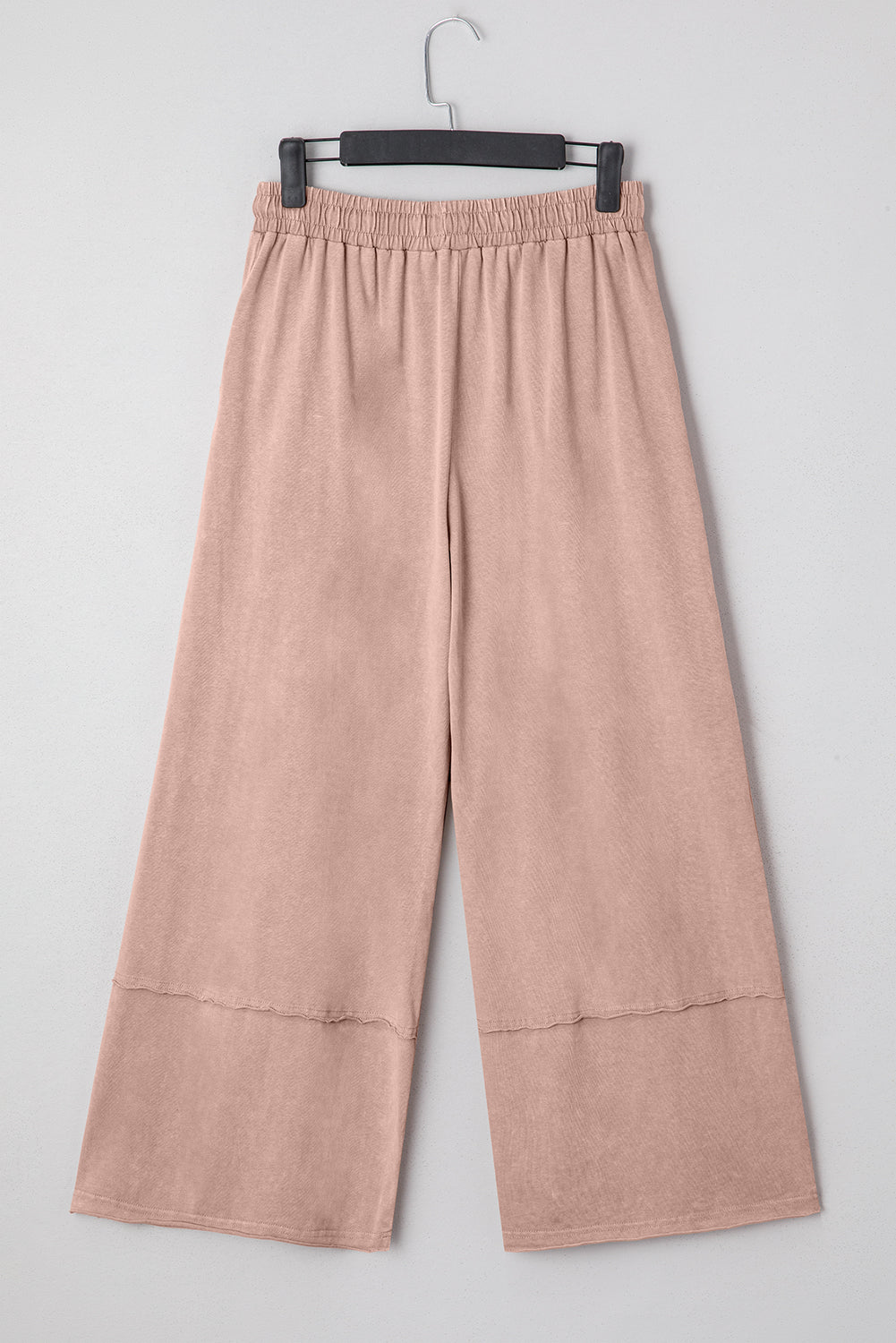 Shop Flower Patch Mineral Washed Terry Knit Cropped Wide Leg Trousers S-2XL at LivelyLooks