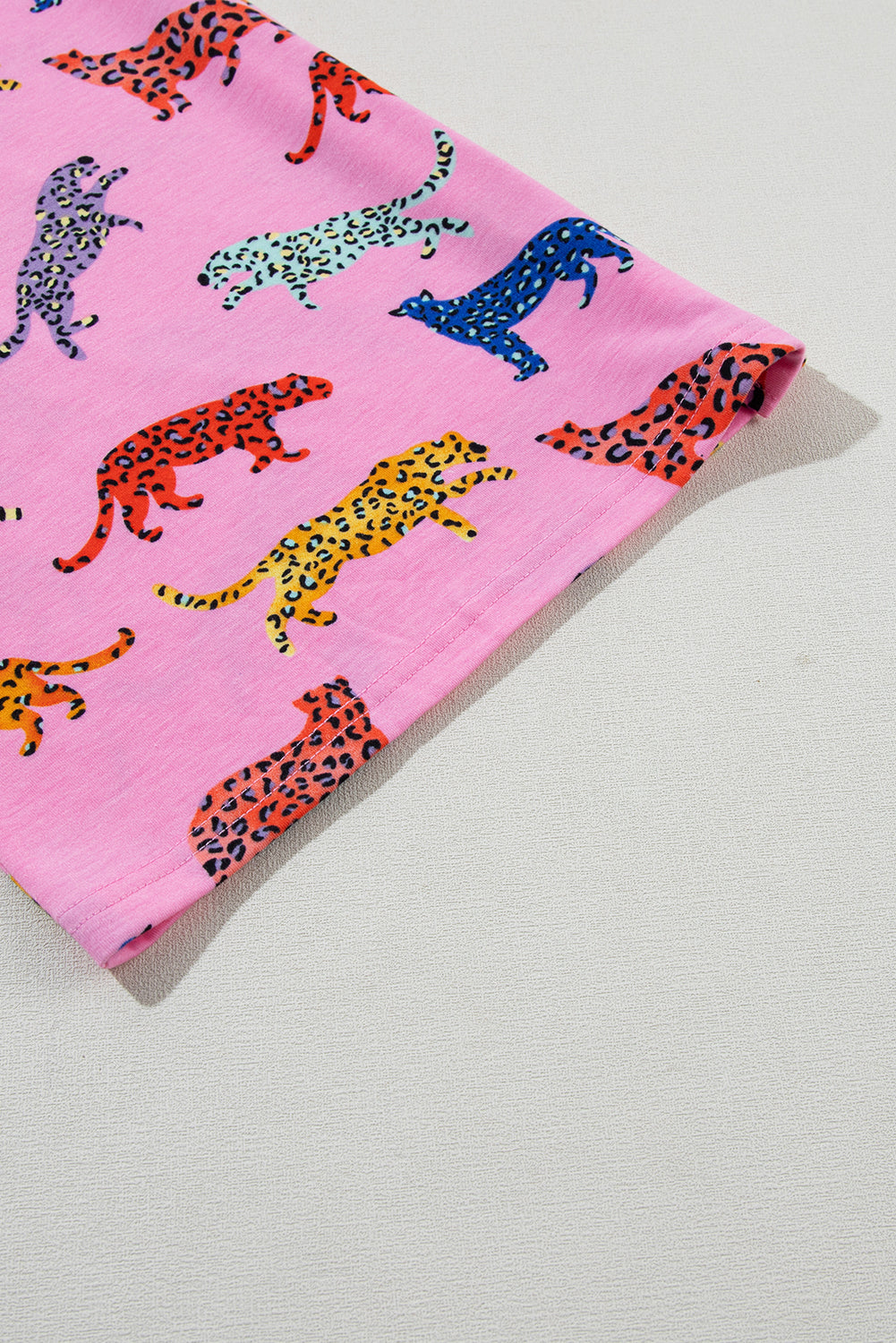 Pink Cheetah Print Pyjama Set | Shirt & Wide Leg Trousers
