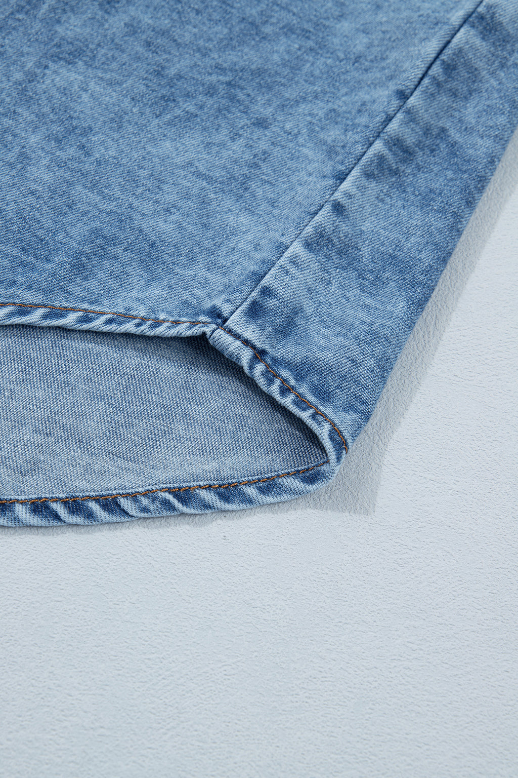 Shop Dusk Blue Buttoned Front Collared Sleeveless Denim Vest at LivelyLooks