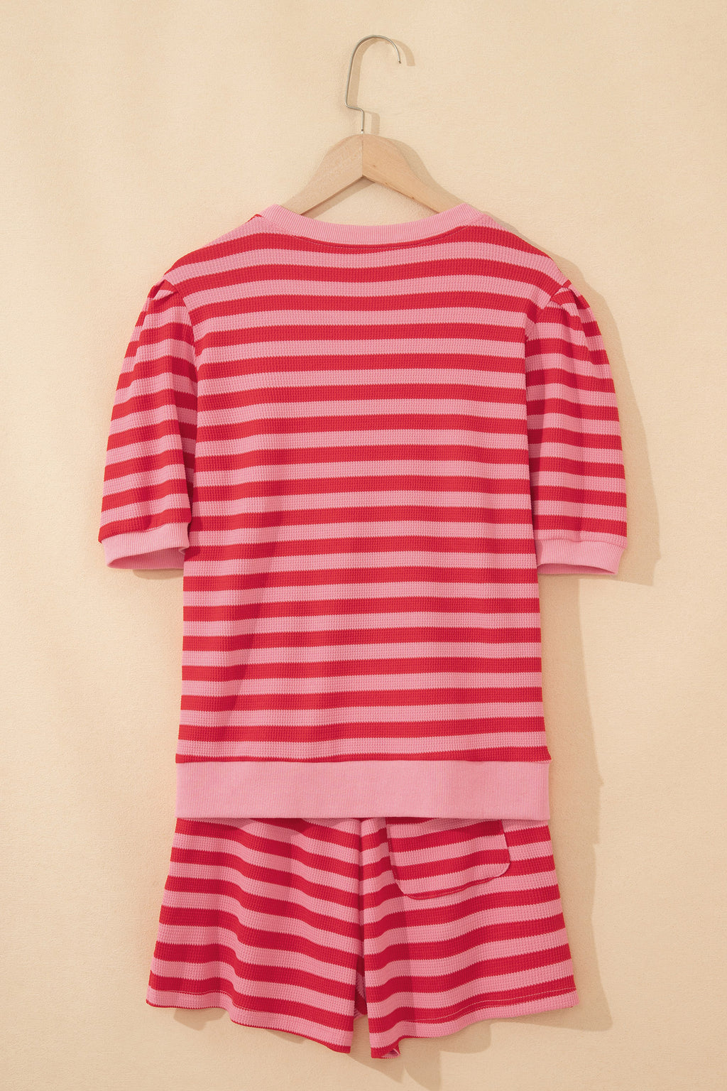 LivelyLooks Women's Stripe Puff Sleeve Top & Shorts Matching Set S-2XL women's fashion