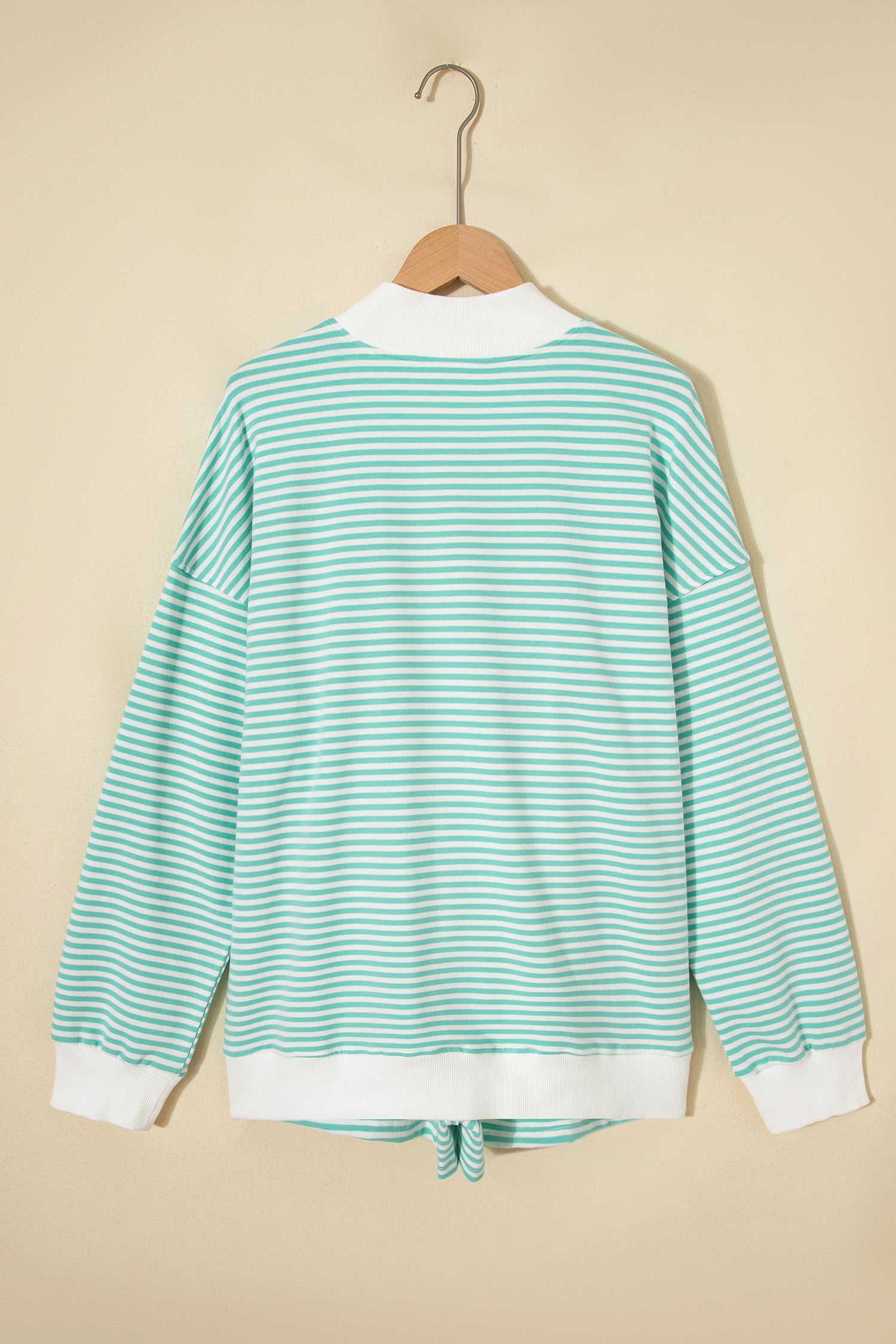 LivelyLooks Striped Oversized Mock Neck Sweatshirt & Shorts Co-ord Set | Blue, Pink, Green | S-XL women's fashion
